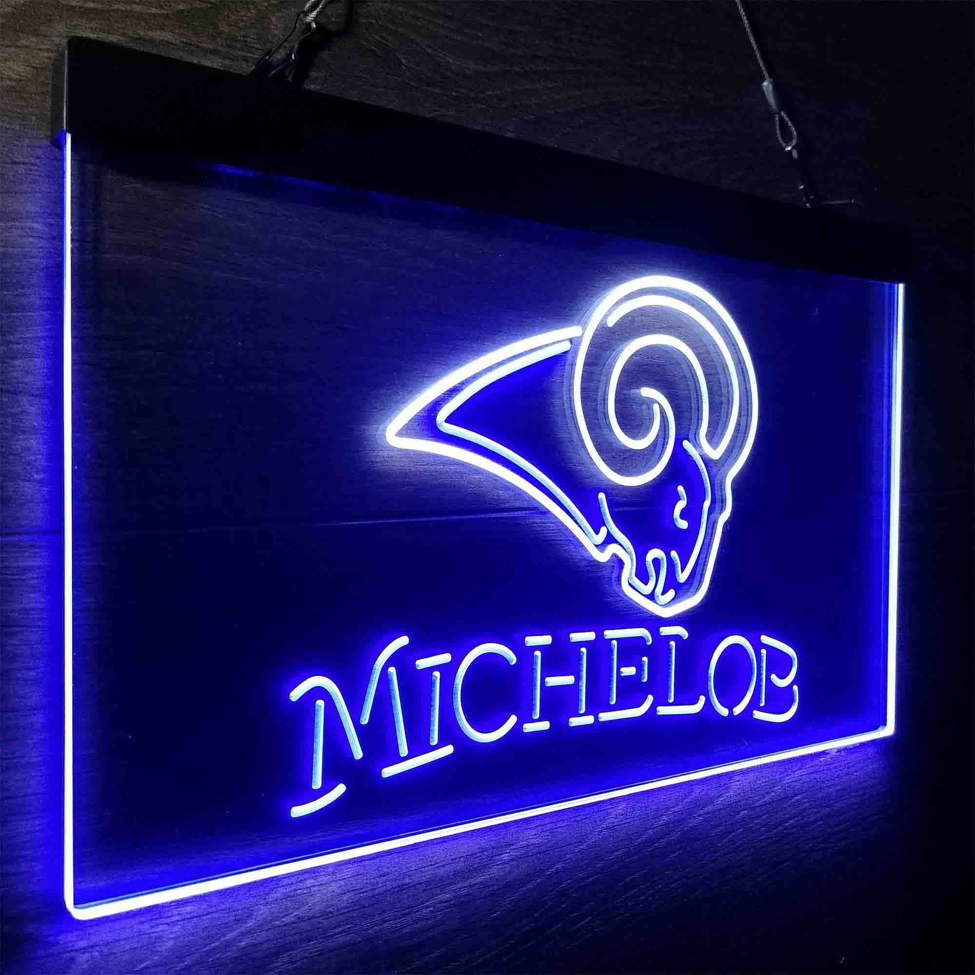 Michelob Bar Los Angeles Rams Est. 1937 Neon-Like LED Sign