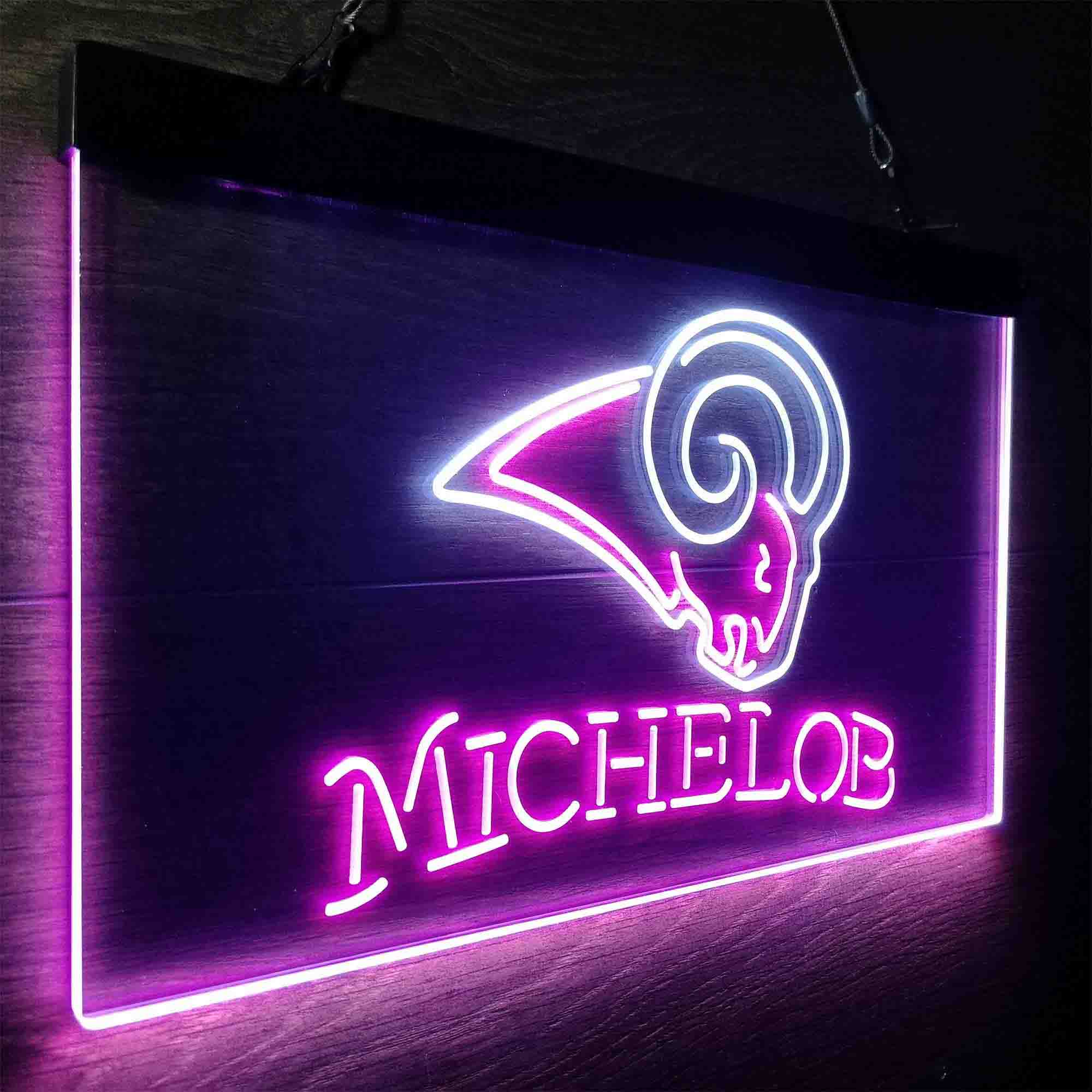 Michelob Bar Los Angeles Rams Est. 1937 Neon-Like LED Sign
