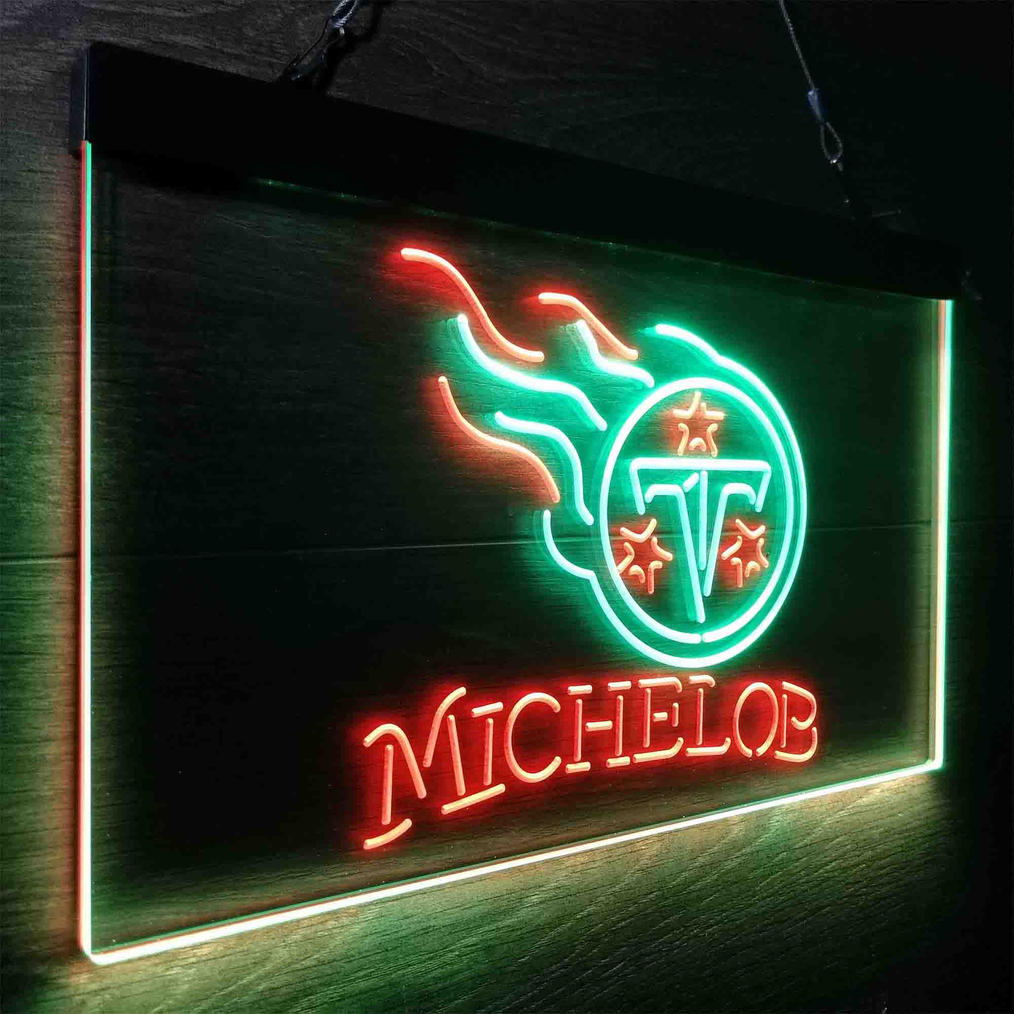 Michelob Bar Tennessee Titans Est. 1960 Neon-Like LED Sign