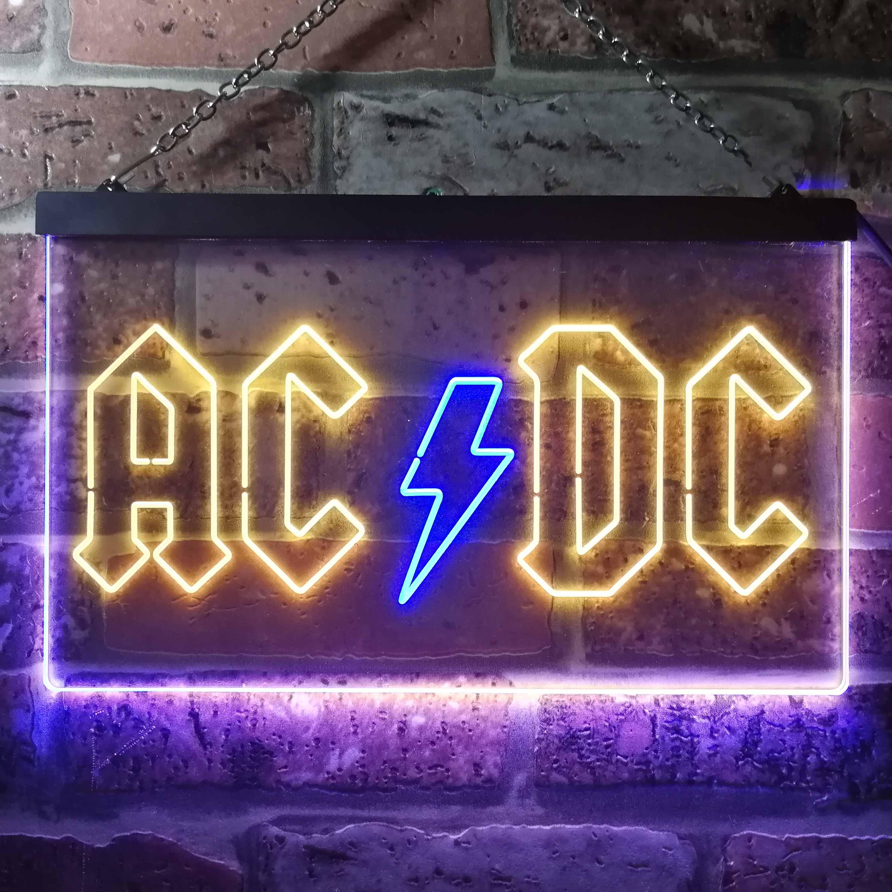 ACDC Band Music Dual Color LED Neon Sign ProLedSign