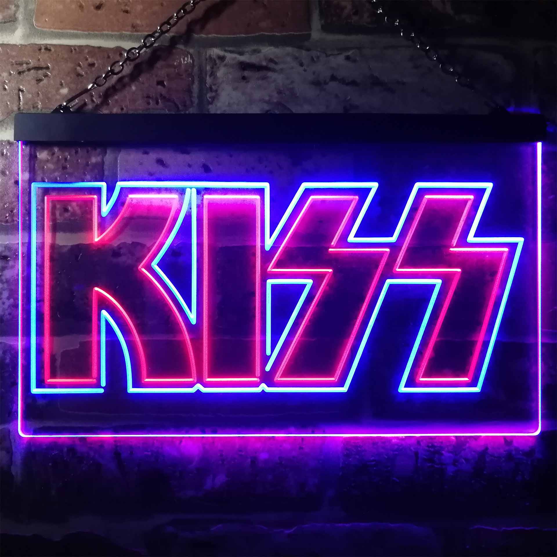 Kiss Band Music Dual Color LED Neon Sign ProLedSign