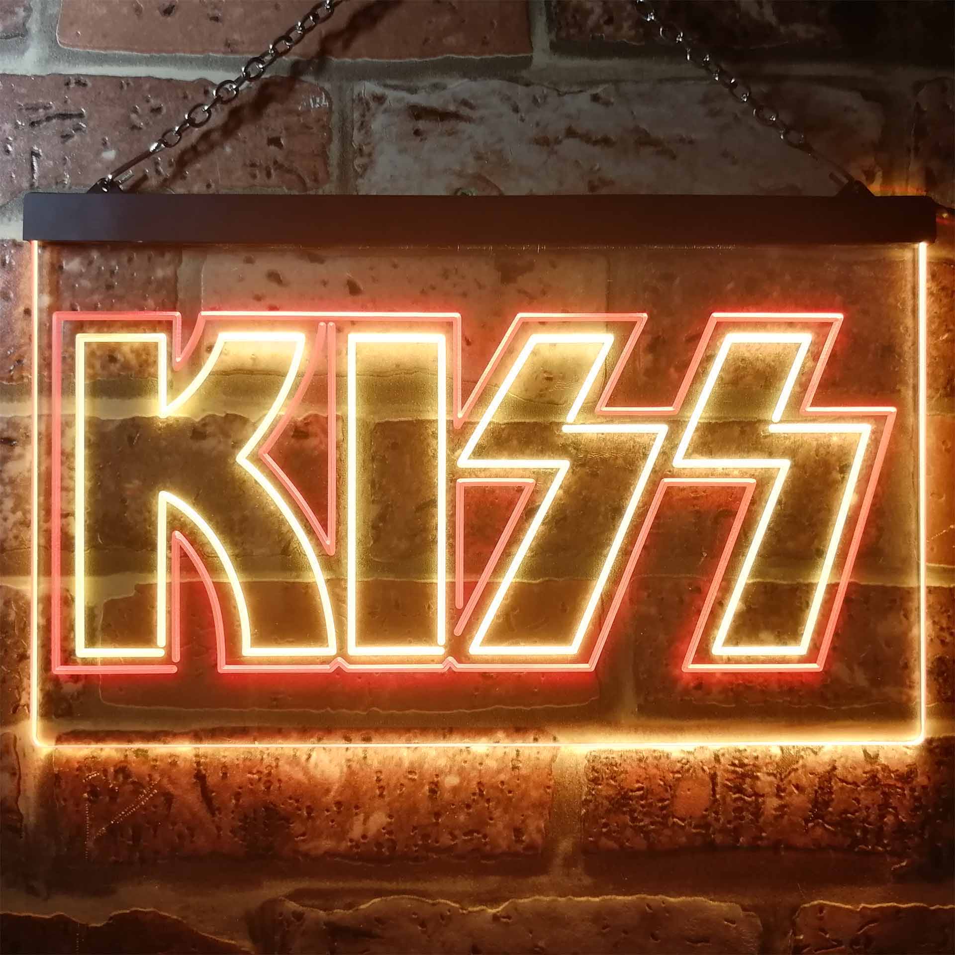 Kiss Band Music Dual Color LED Neon Sign ProLedSign