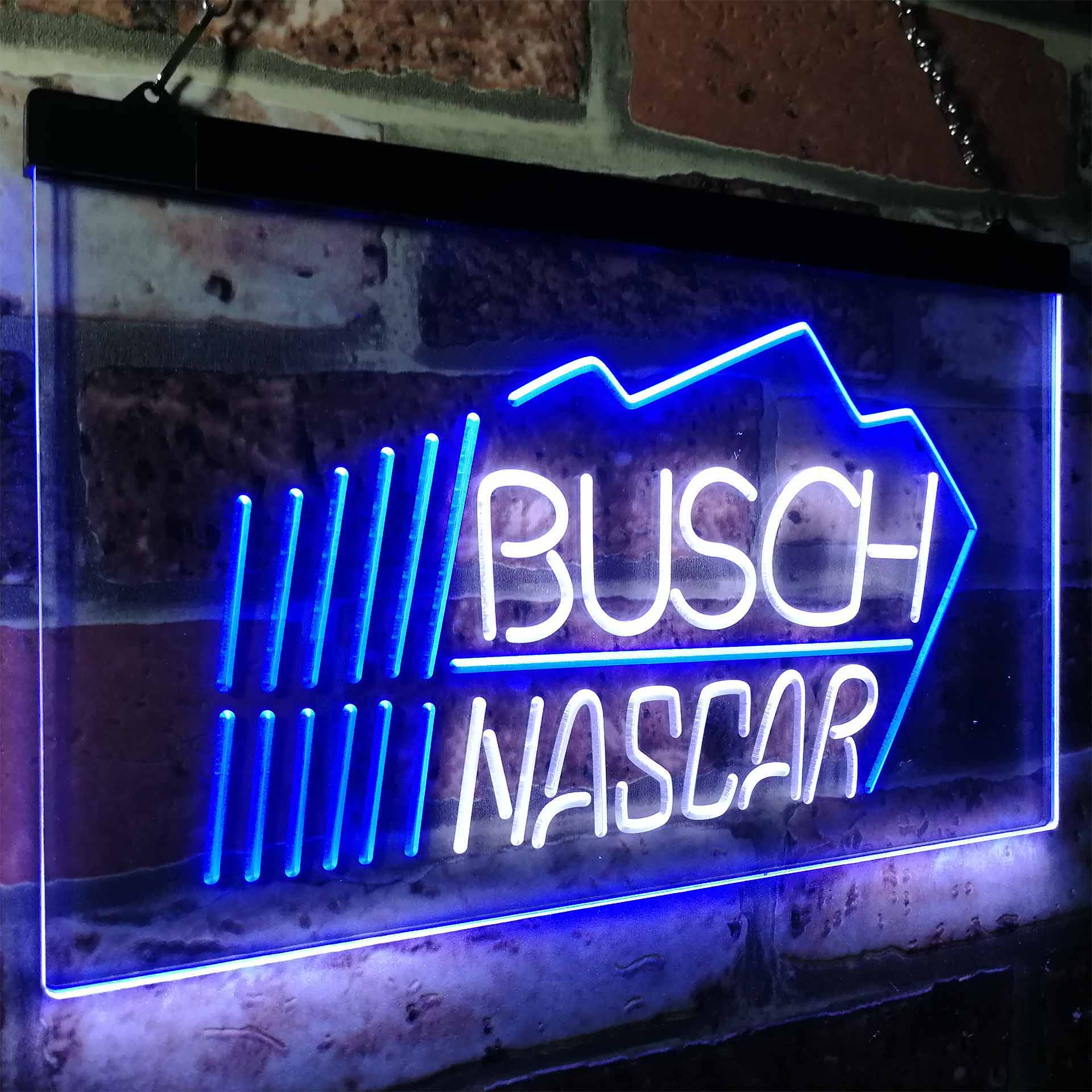 Busch Nascar Beer Racing Car Bar Neon-Like LED Sign - ProLedSign