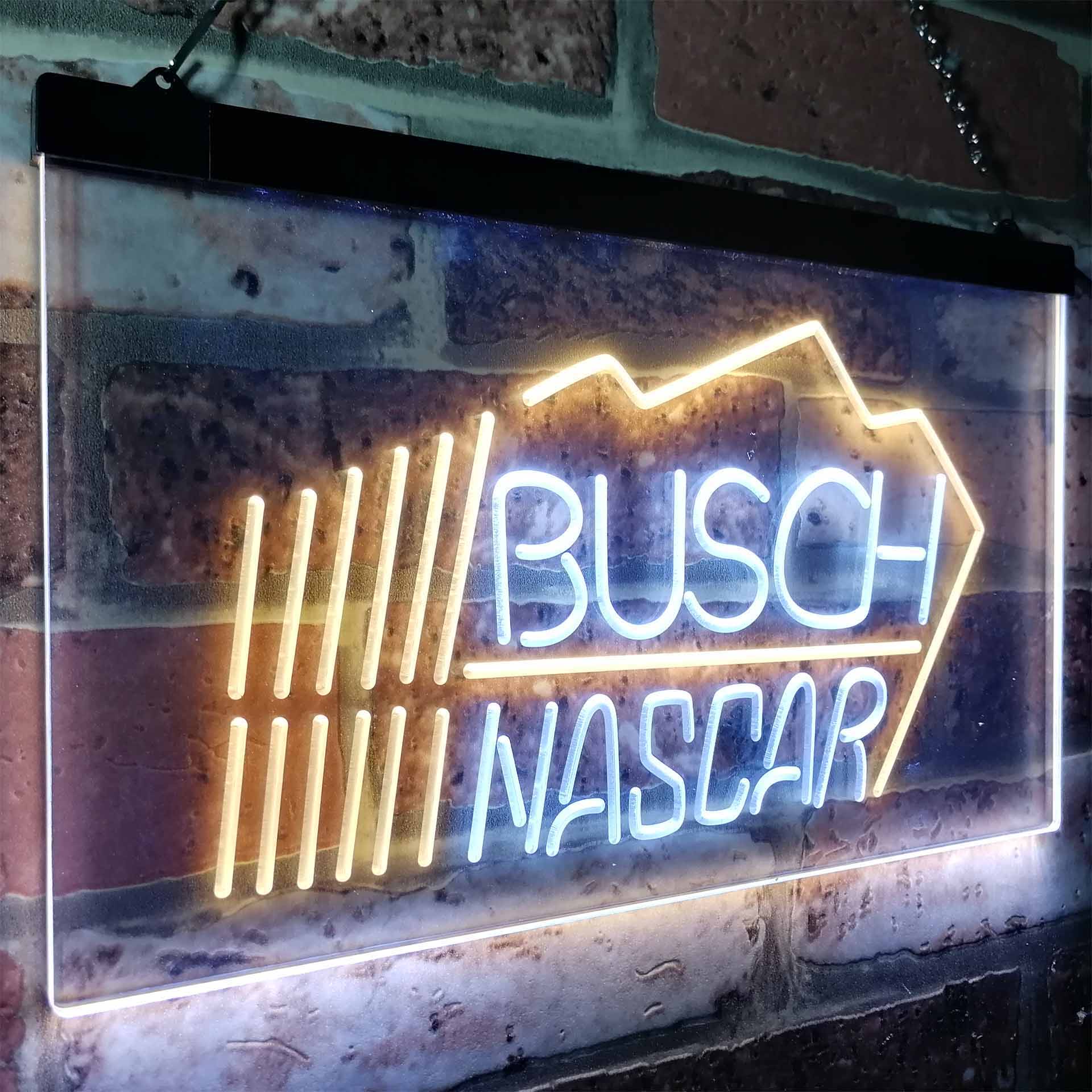 Busch Nascar Beer Racing Car Bar Neon-Like LED Sign - ProLedSign