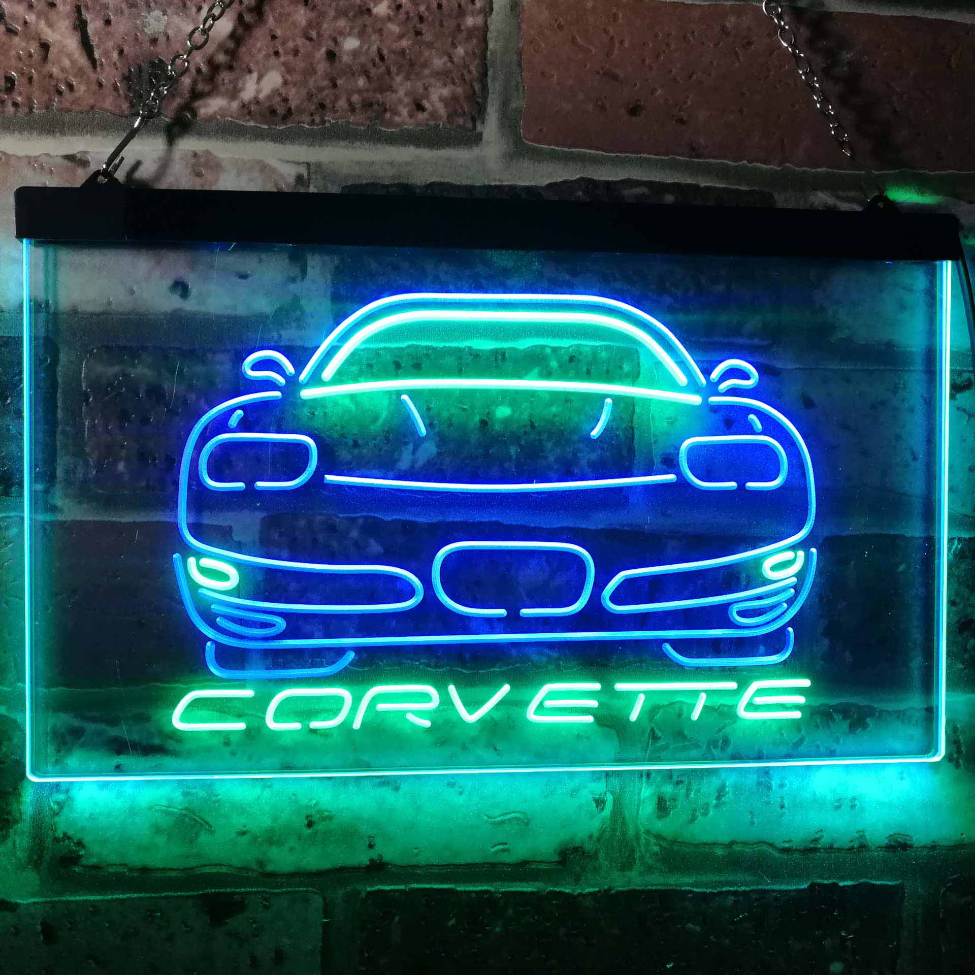 Corvette Car Dual Color LED Neon Sign ProLedSign