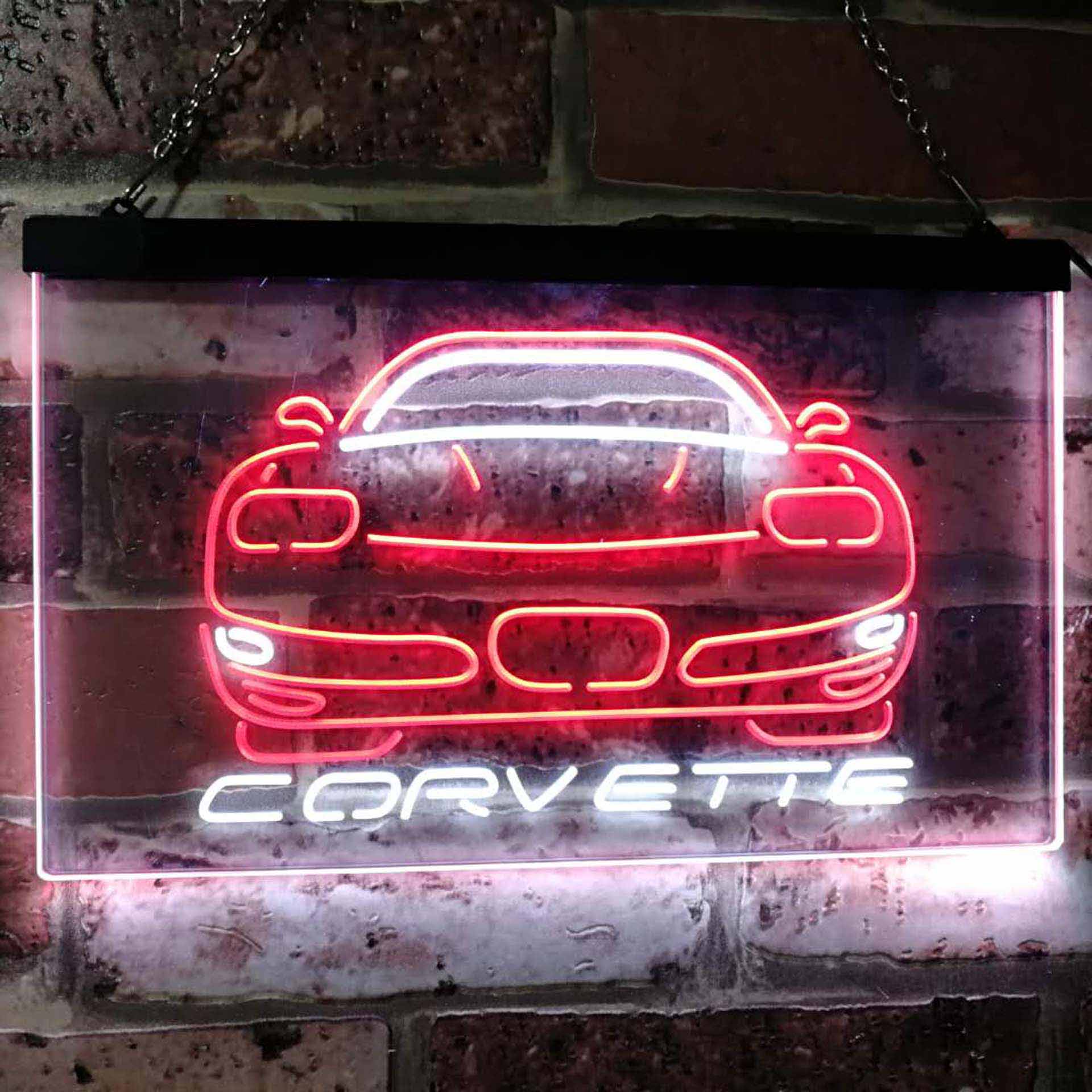Corvette Car Dual Color LED Neon Sign ProLedSign
