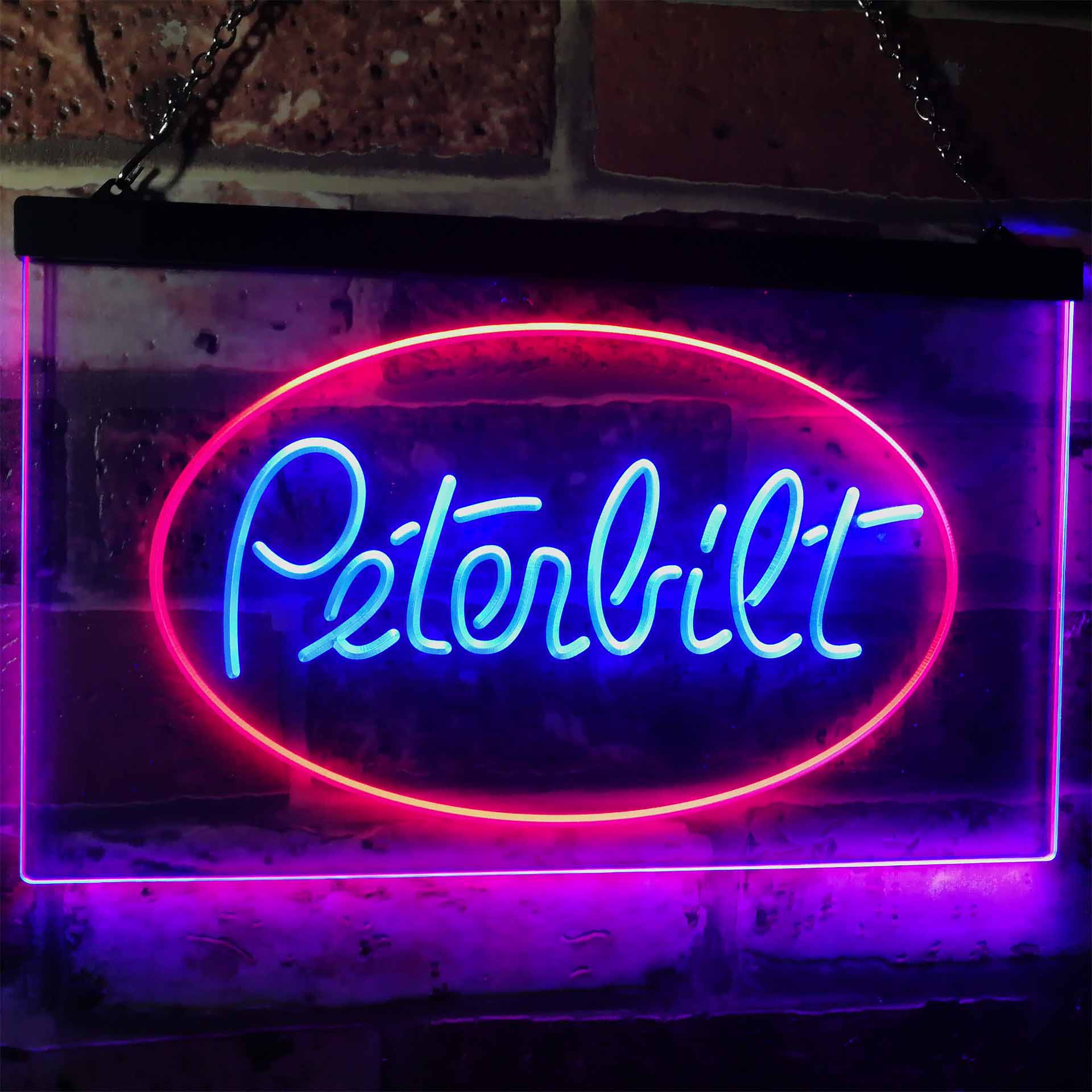 Peterbilt Car Transport Bar Dual Color LED Neon Sign ProLedSign