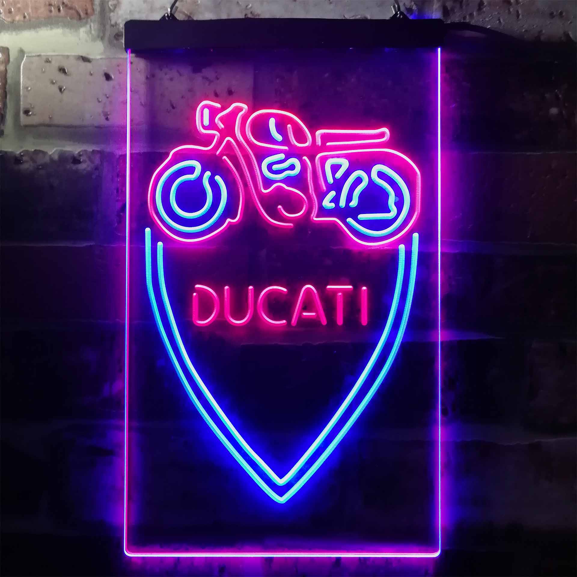 Ducati Motorcycle Club Dual Color LED Neon Sign ProLedSign