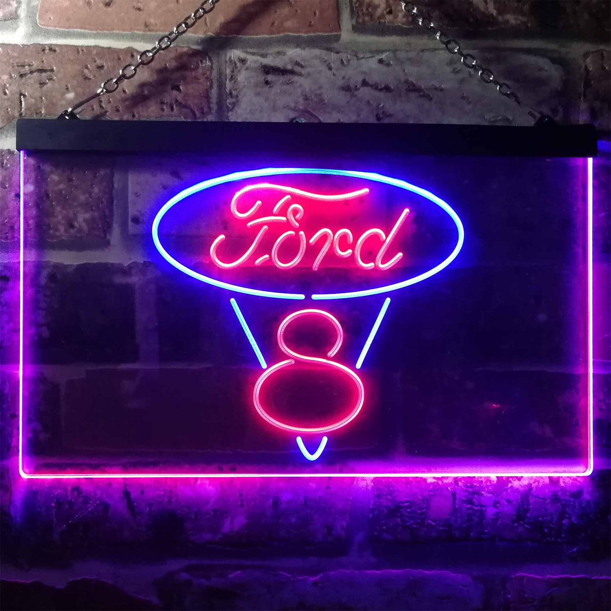 Ford V8 Car LED Neon Sign -Holiday Gift, Garage Decor Gift
