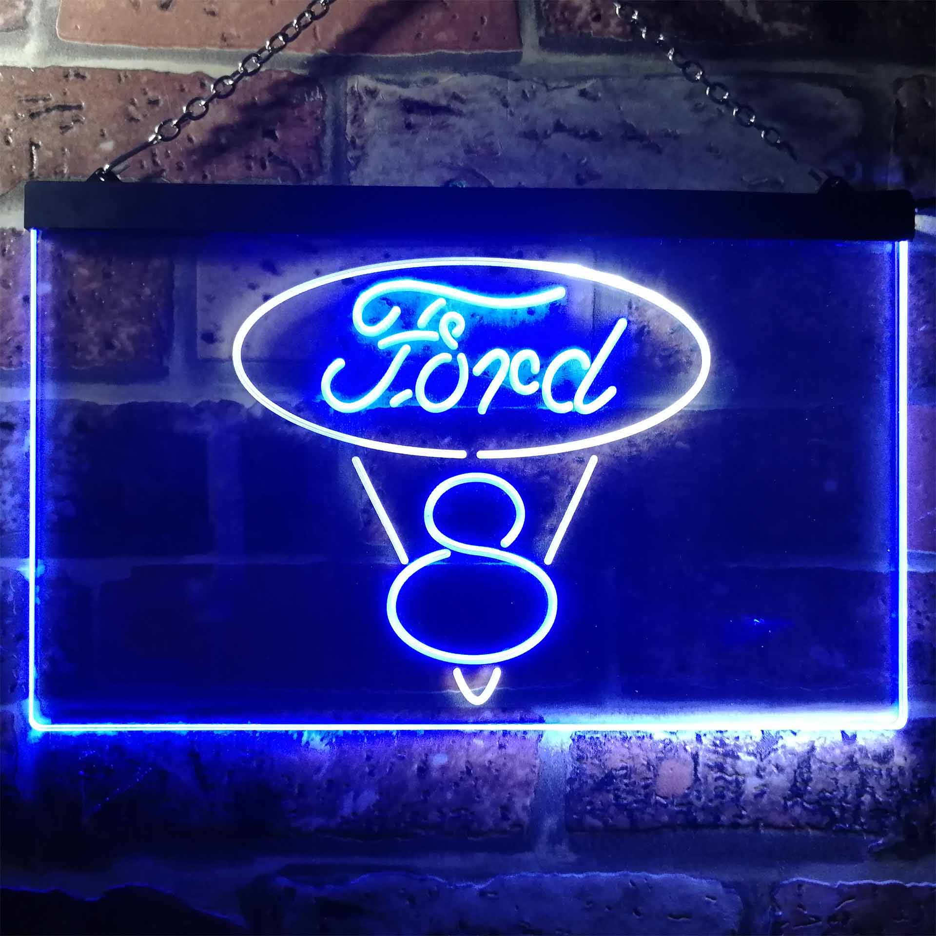 Ford V8 Car Dual Color LED Neon Sign ProLedSign