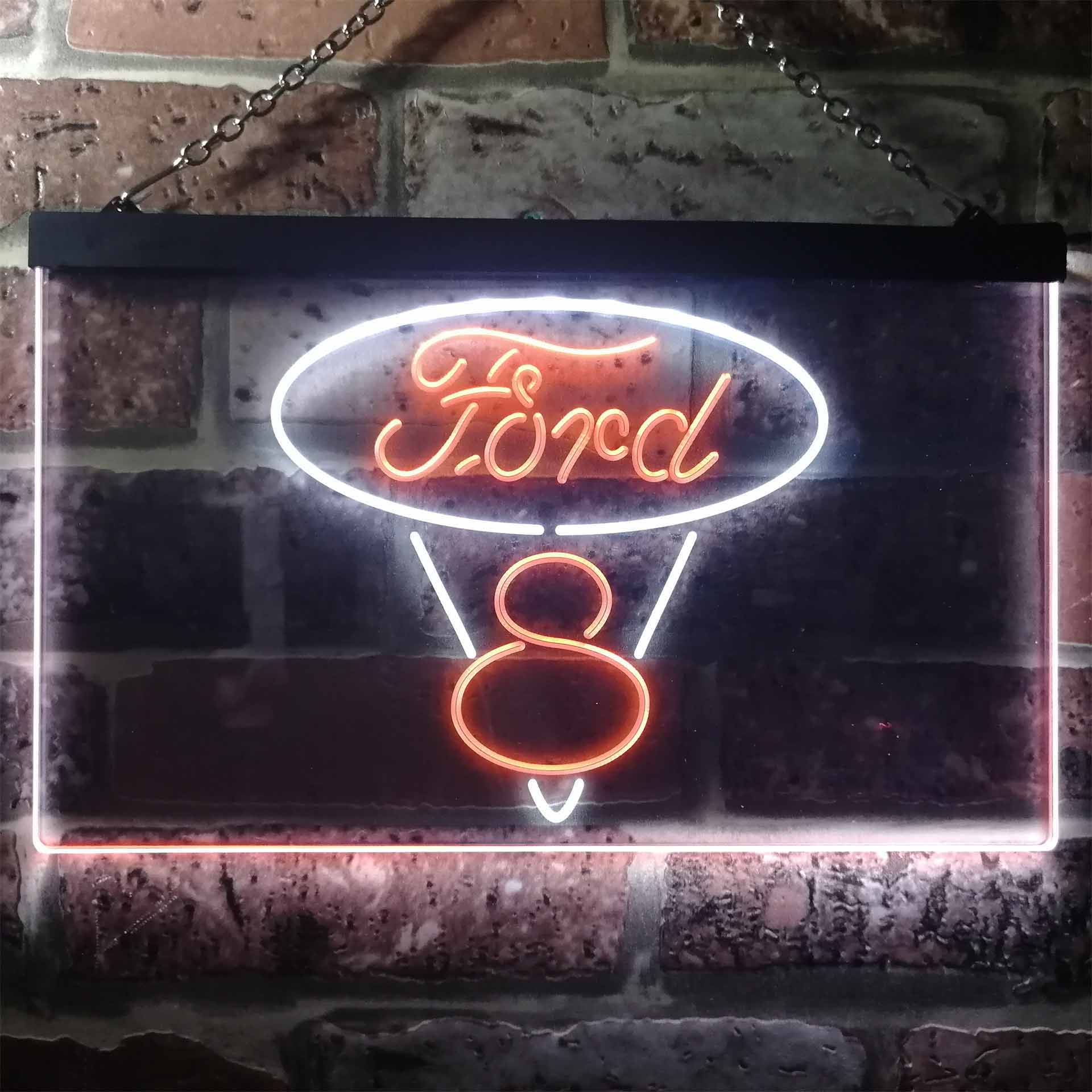 Ford V8 Car Dual Color LED Neon Sign ProLedSign