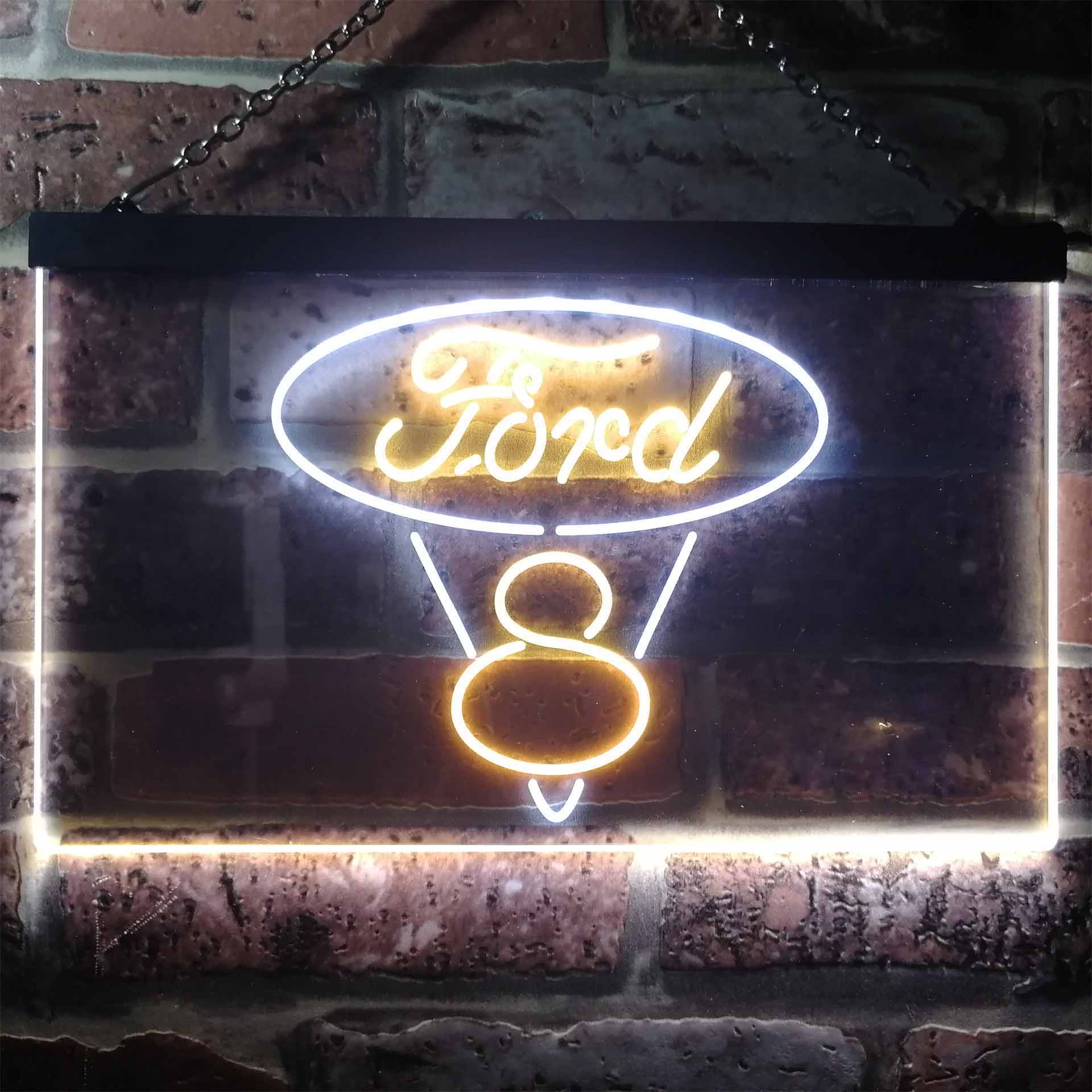 Ford V8 Car Dual Color LED Neon Sign ProLedSign