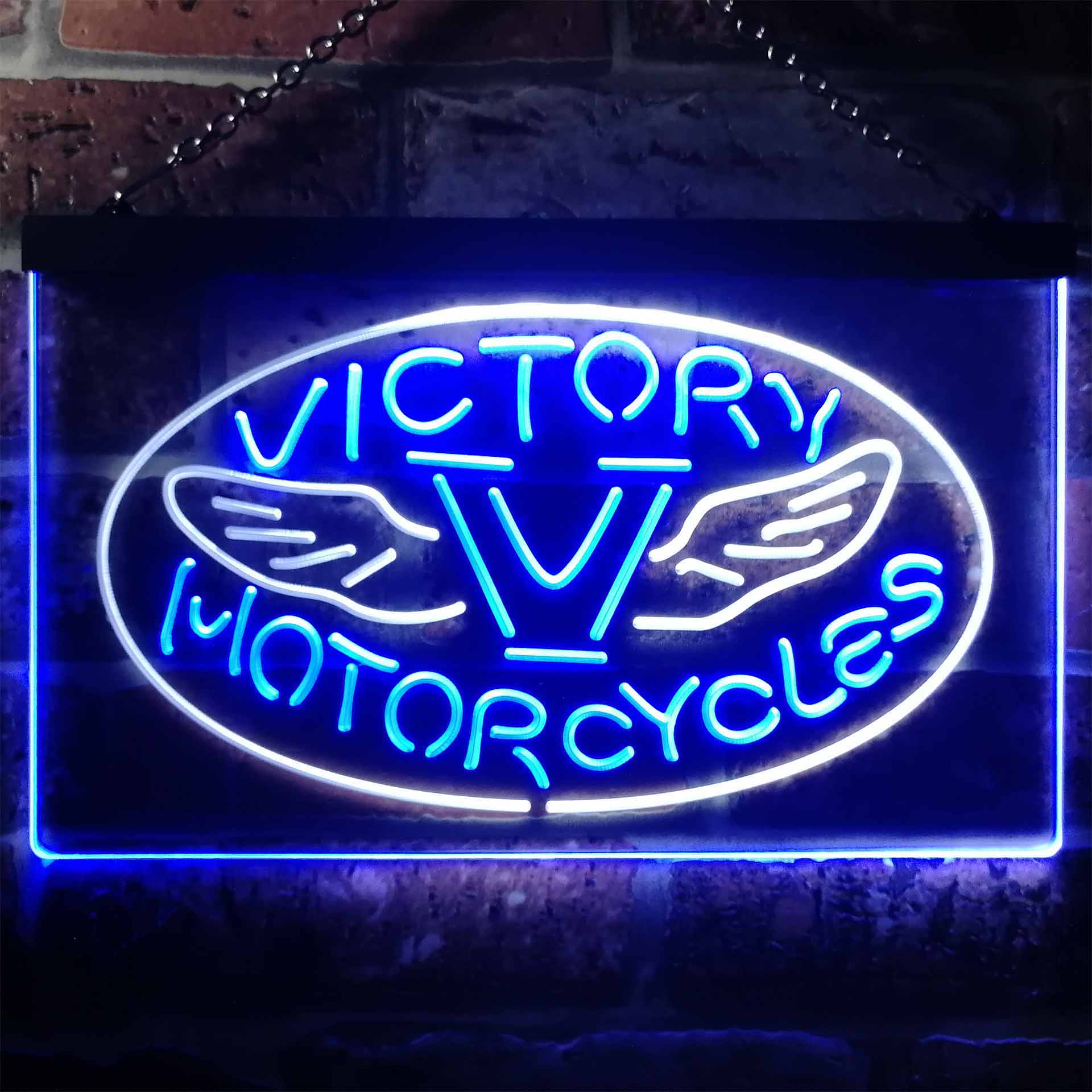 Victory Motorcycles Club Dual Color LED Neon Sign ProLedSign