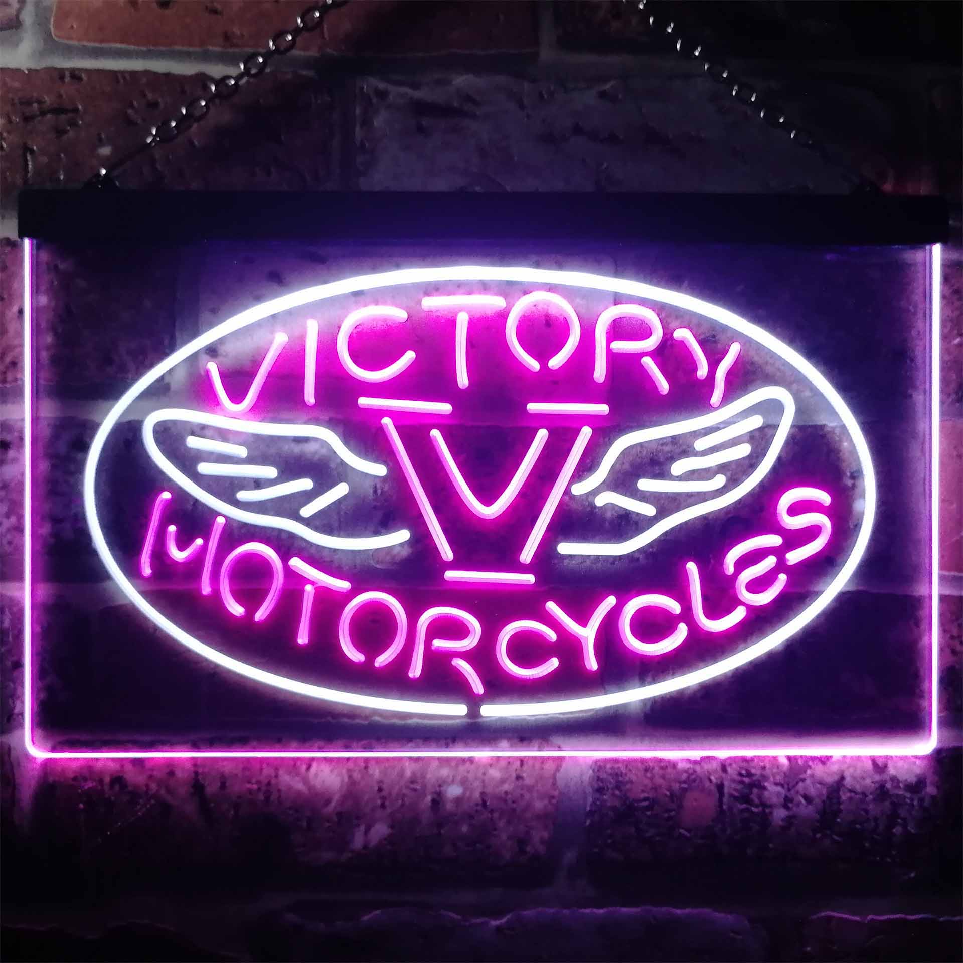 Victory Motorcycles Club Dual Color LED Neon Sign ProLedSign