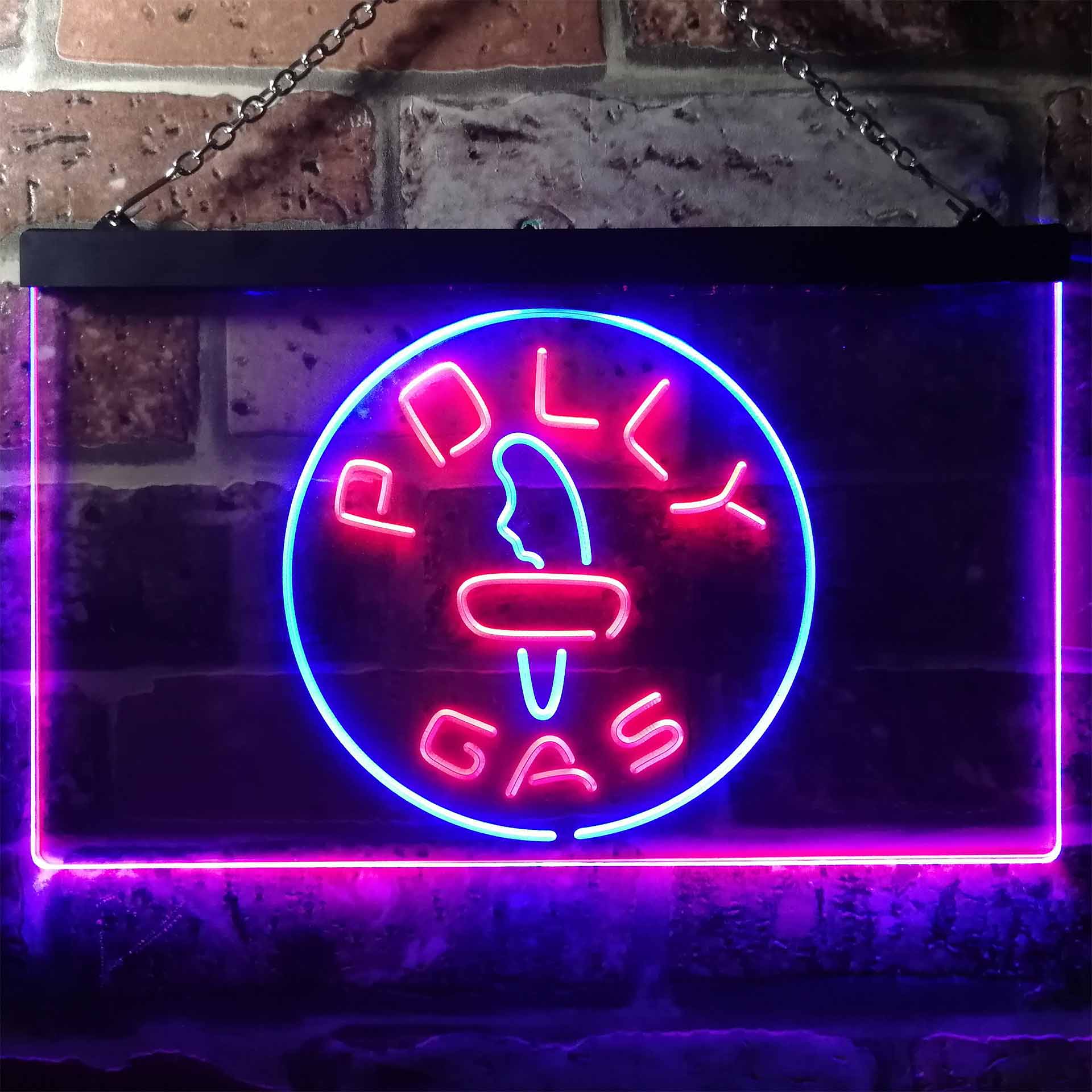 Polly Gas Man Cave Neon-Like LED Sign