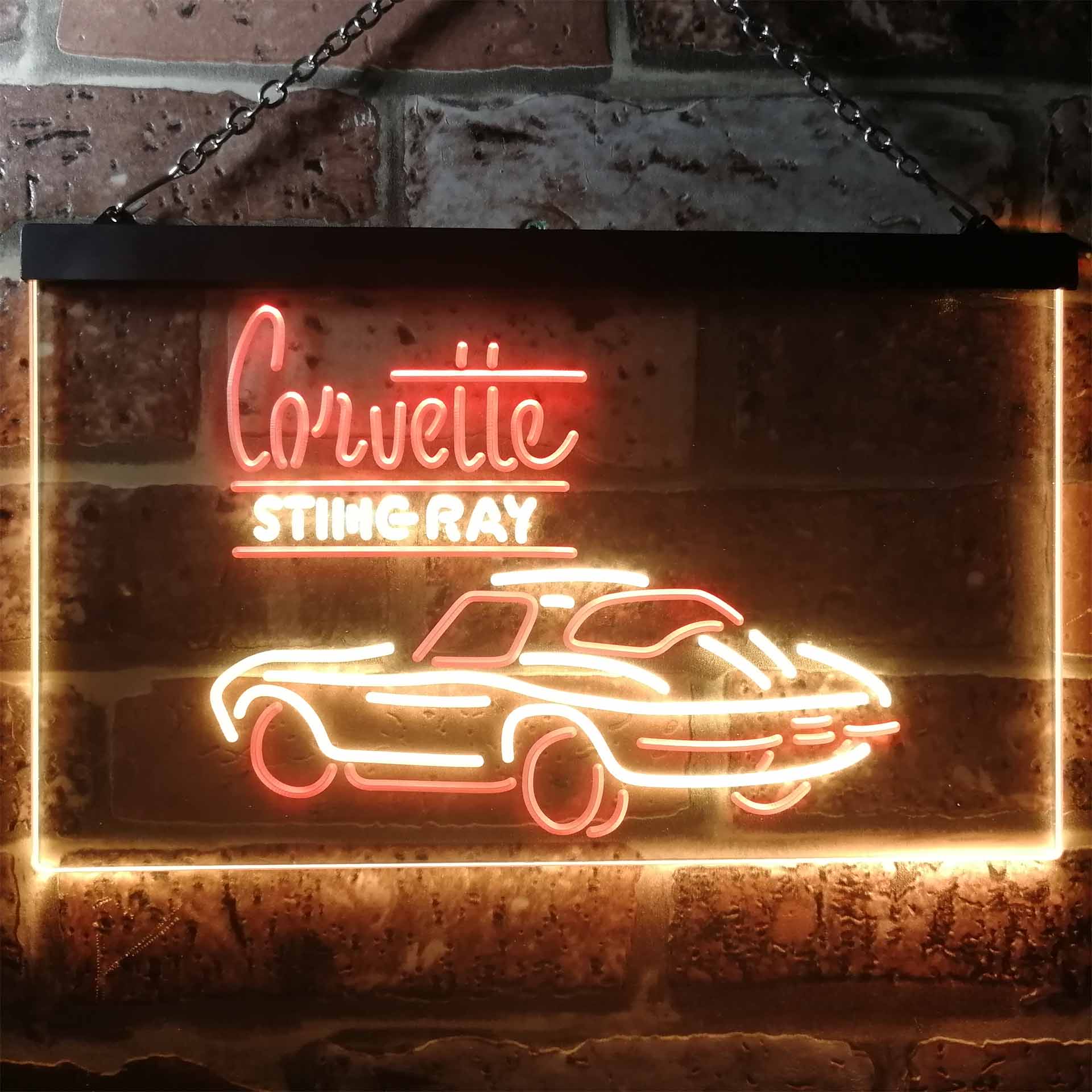 Corvette Sting Ray Dual Color LED Neon Sign ProLedSign