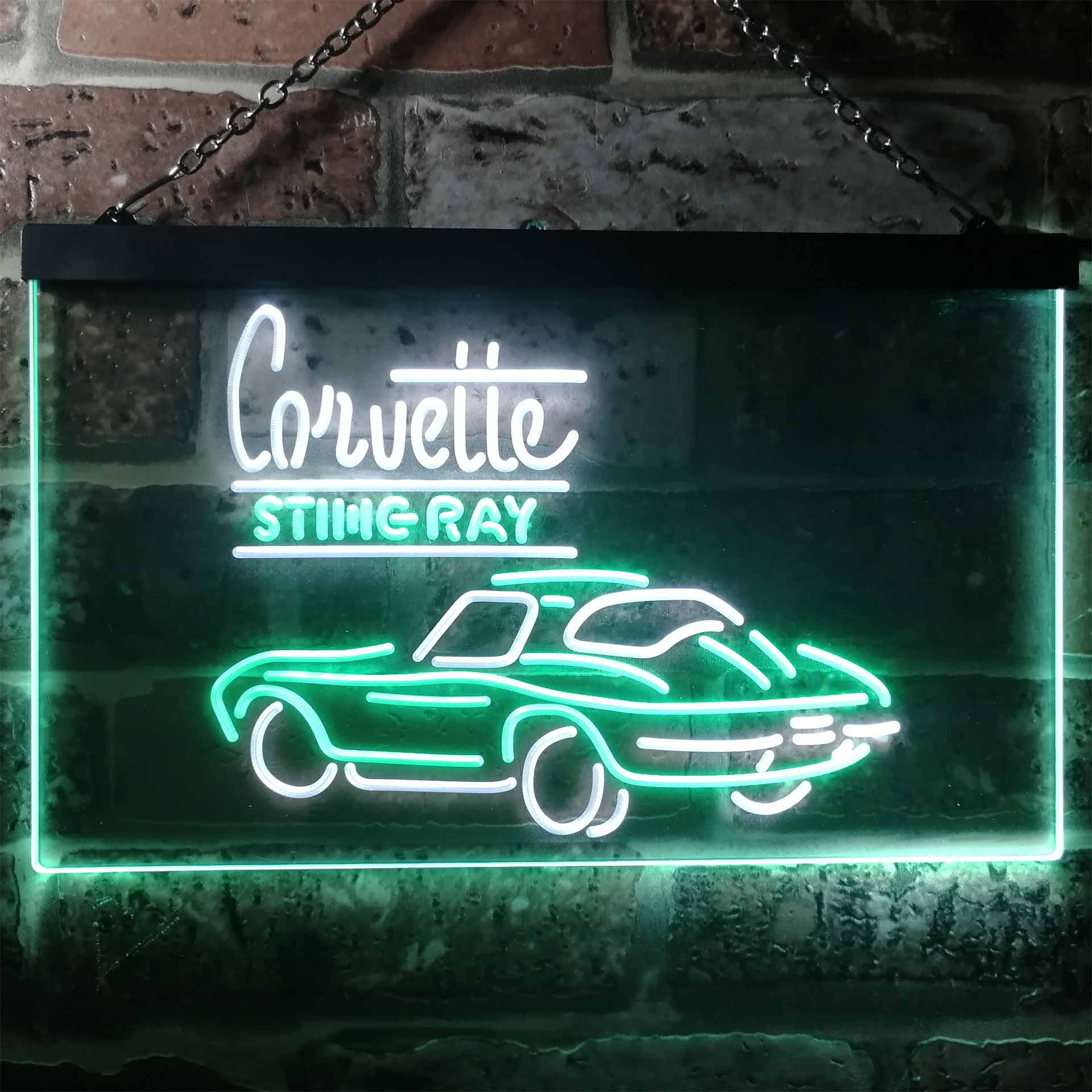 Corvette Sting Ray Dual Color LED Neon Sign ProLedSign