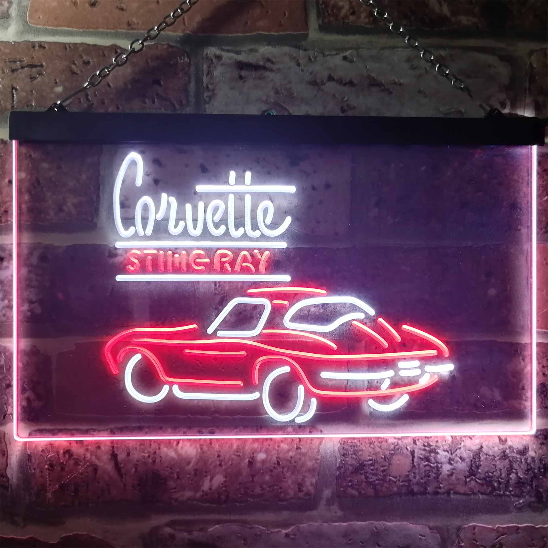 Corvette Sting Ray Dual Color LED Neon Sign ProLedSign