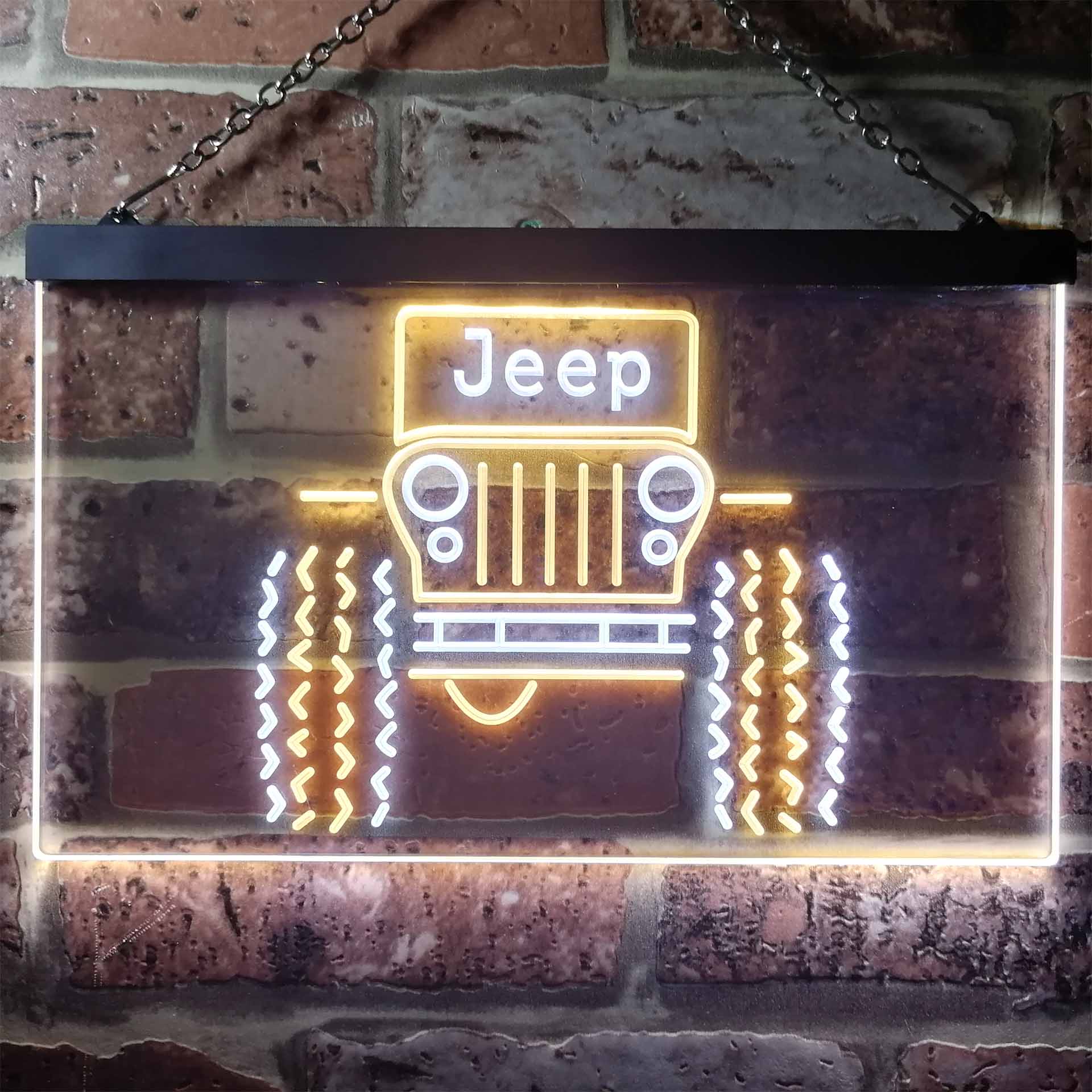 Only in a Jeep Truck Garage Dual Color LED Neon Sign ProLedSign