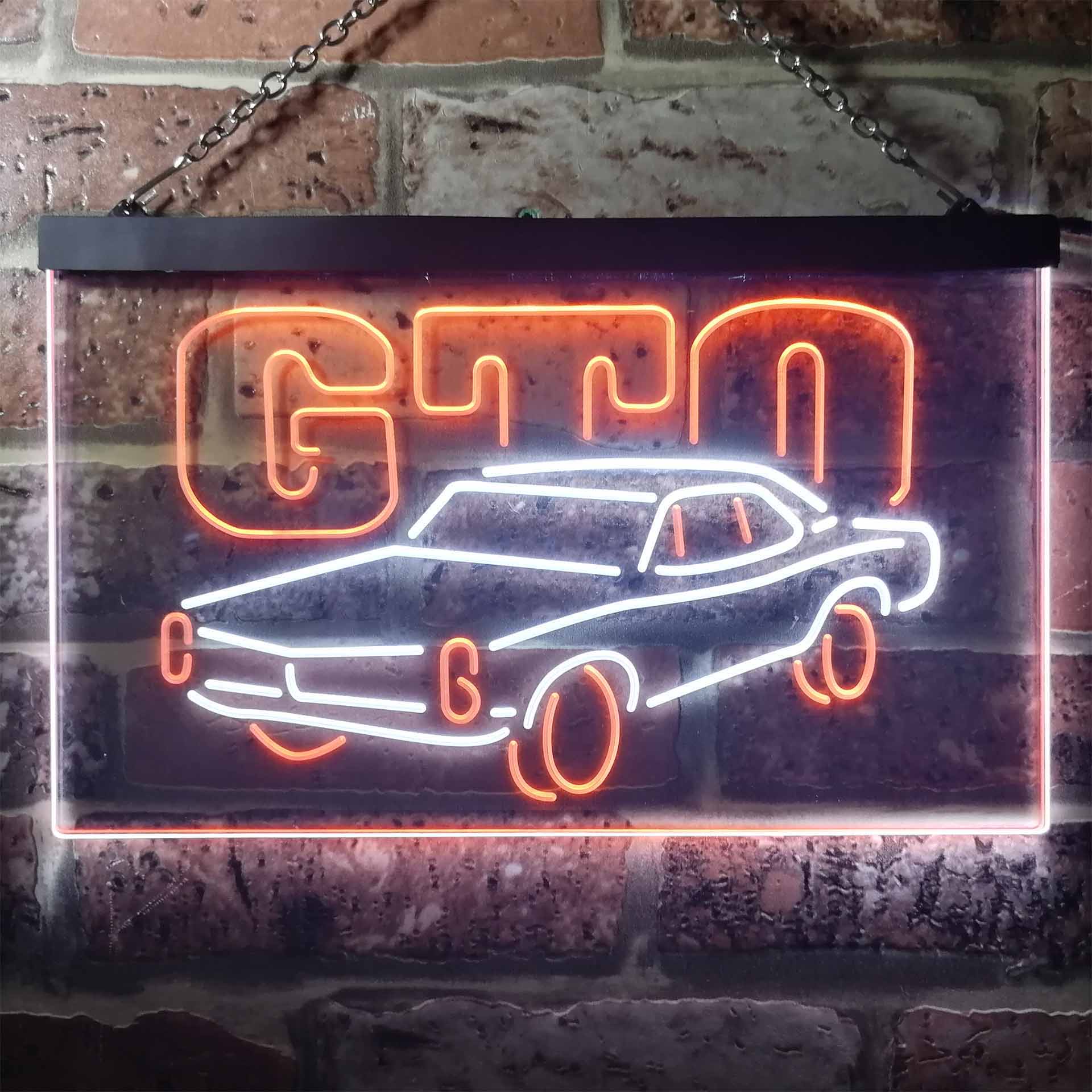 GM American Auto Pontiac GTO Dual Color LED Neon Sign ProLedSign