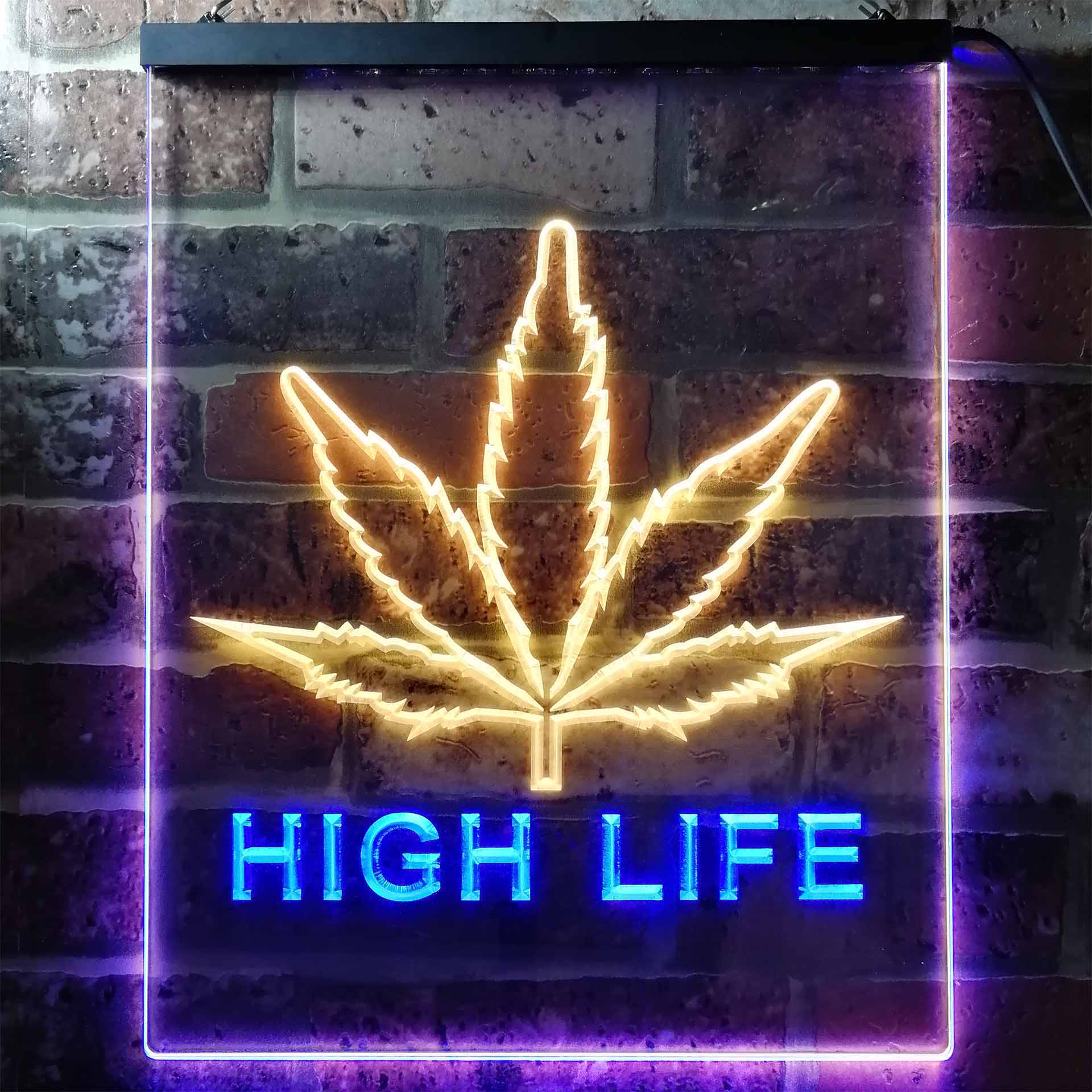 Free The Weed High Life Game Room Neon Light LED Sign