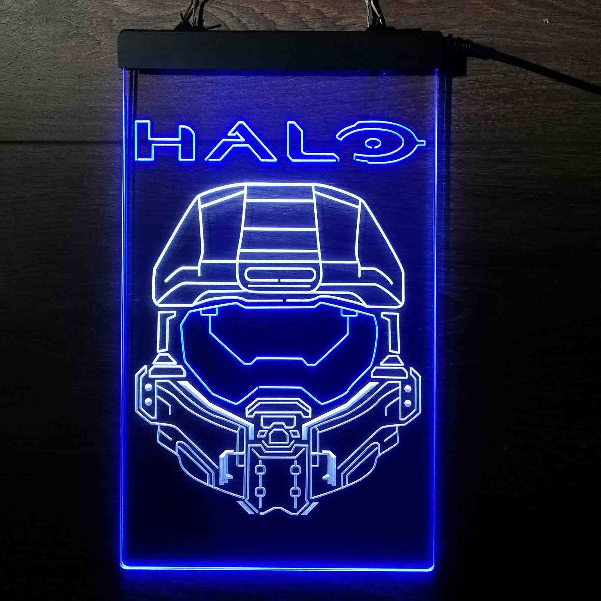 Halo Infinite Master Chief Helmet Game Room Neon Light LED Sign