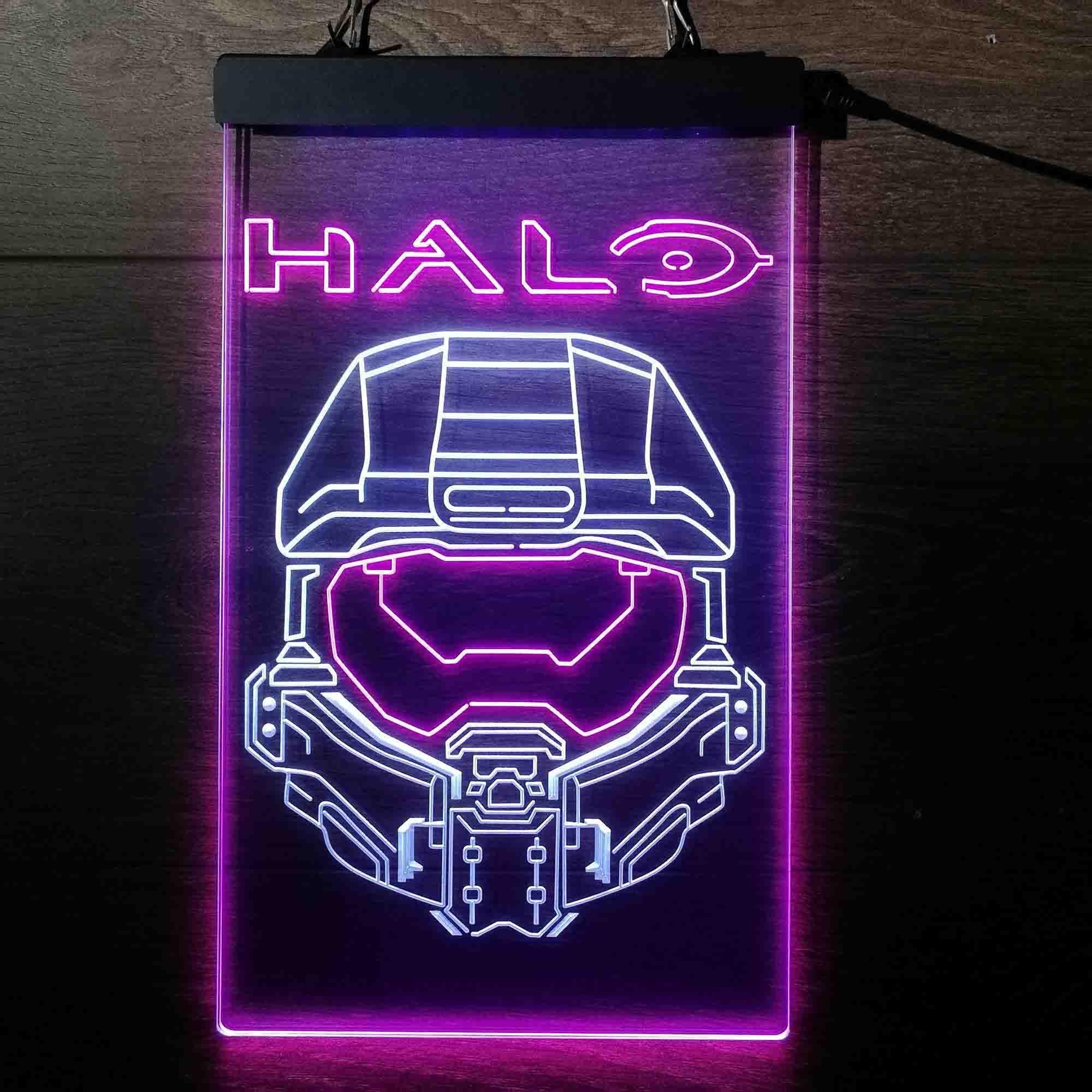 Halo Infinite Master Chief Helmet Game Room Neon Light LED Sign