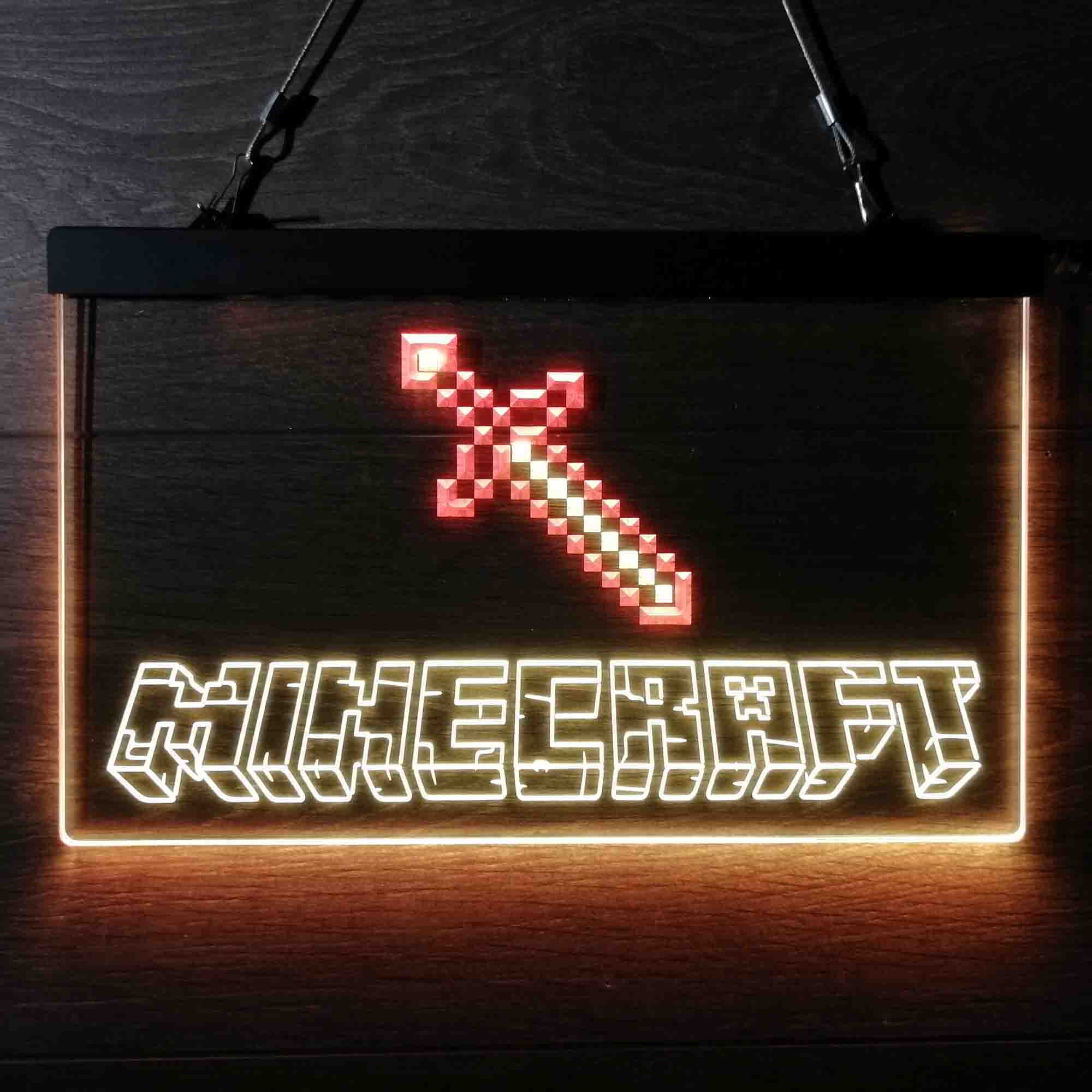 Minecraft Diamond Sword Game Room Neon Light LED Sign