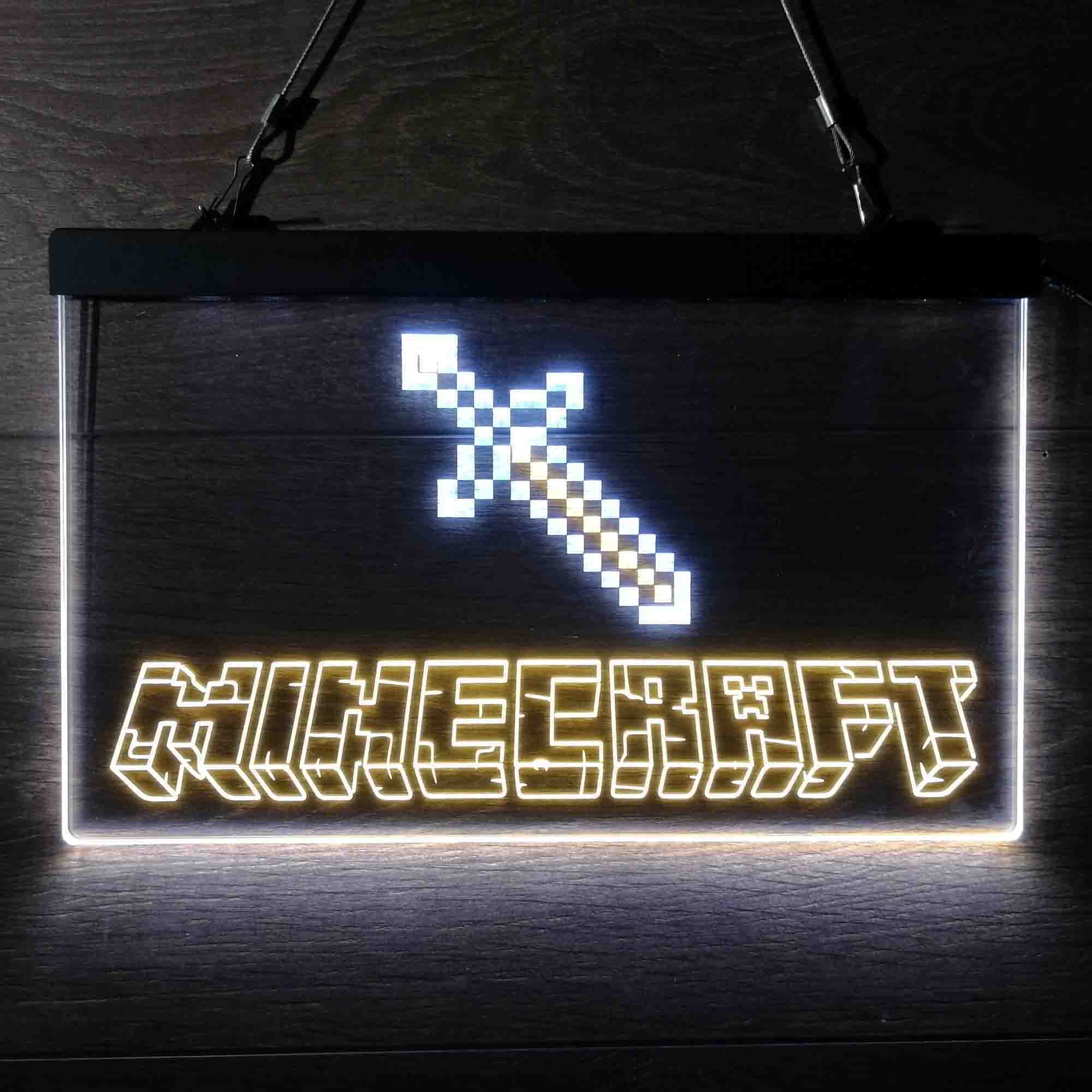 Minecraft Diamond Sword Game Room Neon Light LED Sign