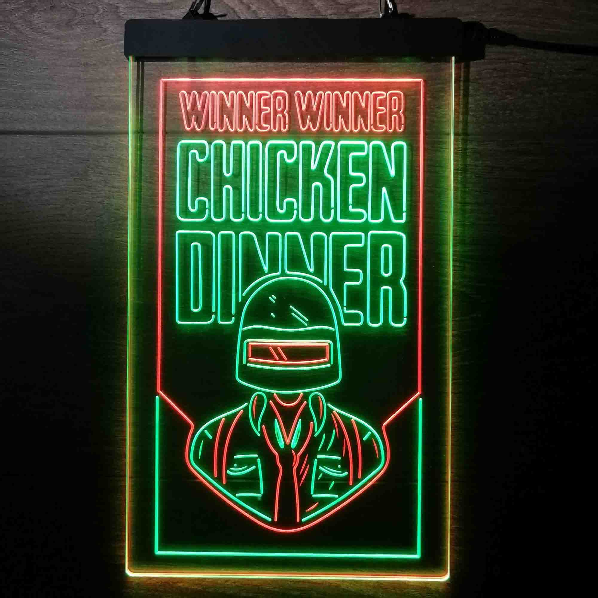 PUBG BATTLEGROUNDS Winner Winener Chicken Dinner Game Room Neon Light LED Sign