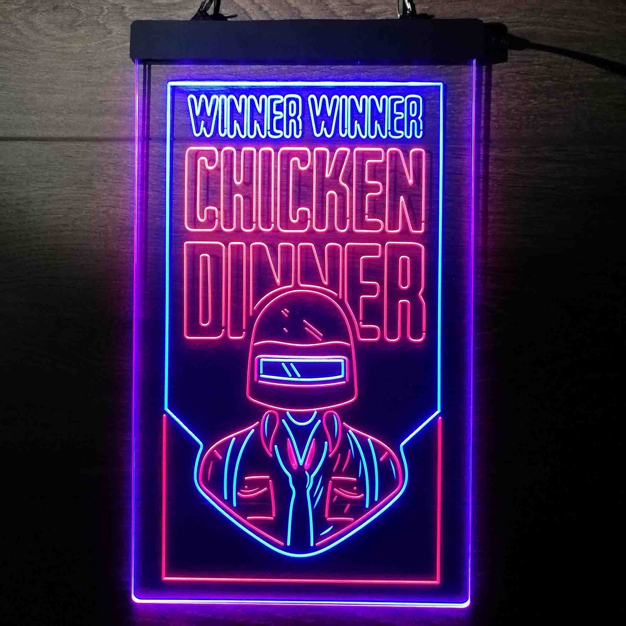 PUBG BATTLEGROUNDS Winner Winener Chicken Dinner Game Room Neon Light LED Sign