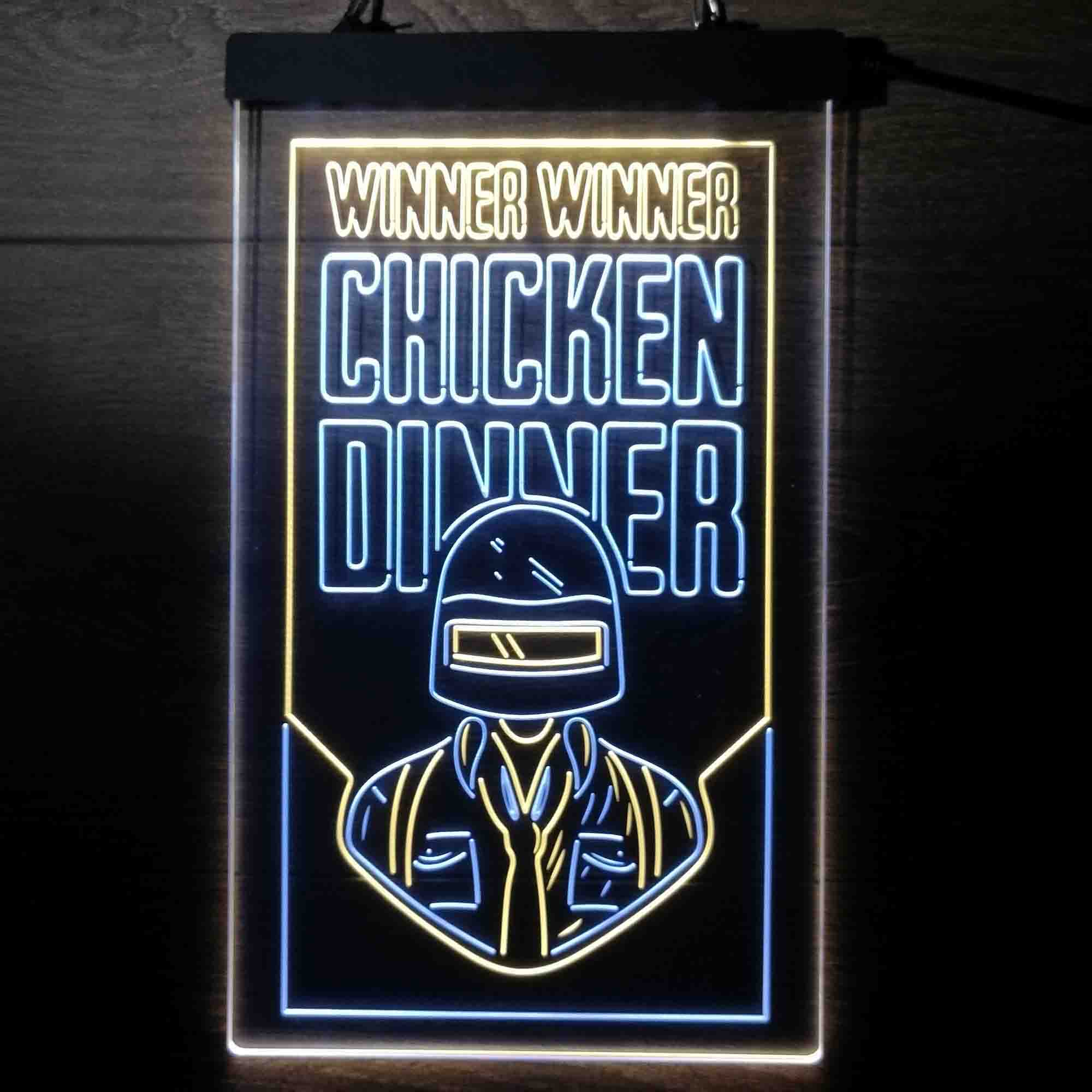 PUBG BATTLEGROUNDS Winner Winener Chicken Dinner Game Room Neon Light LED Sign