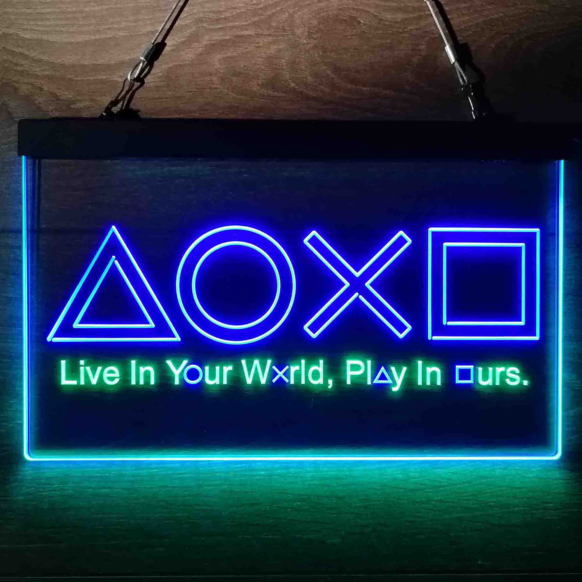 Playstation Console Symbol Game Room Neon Light LED Sign