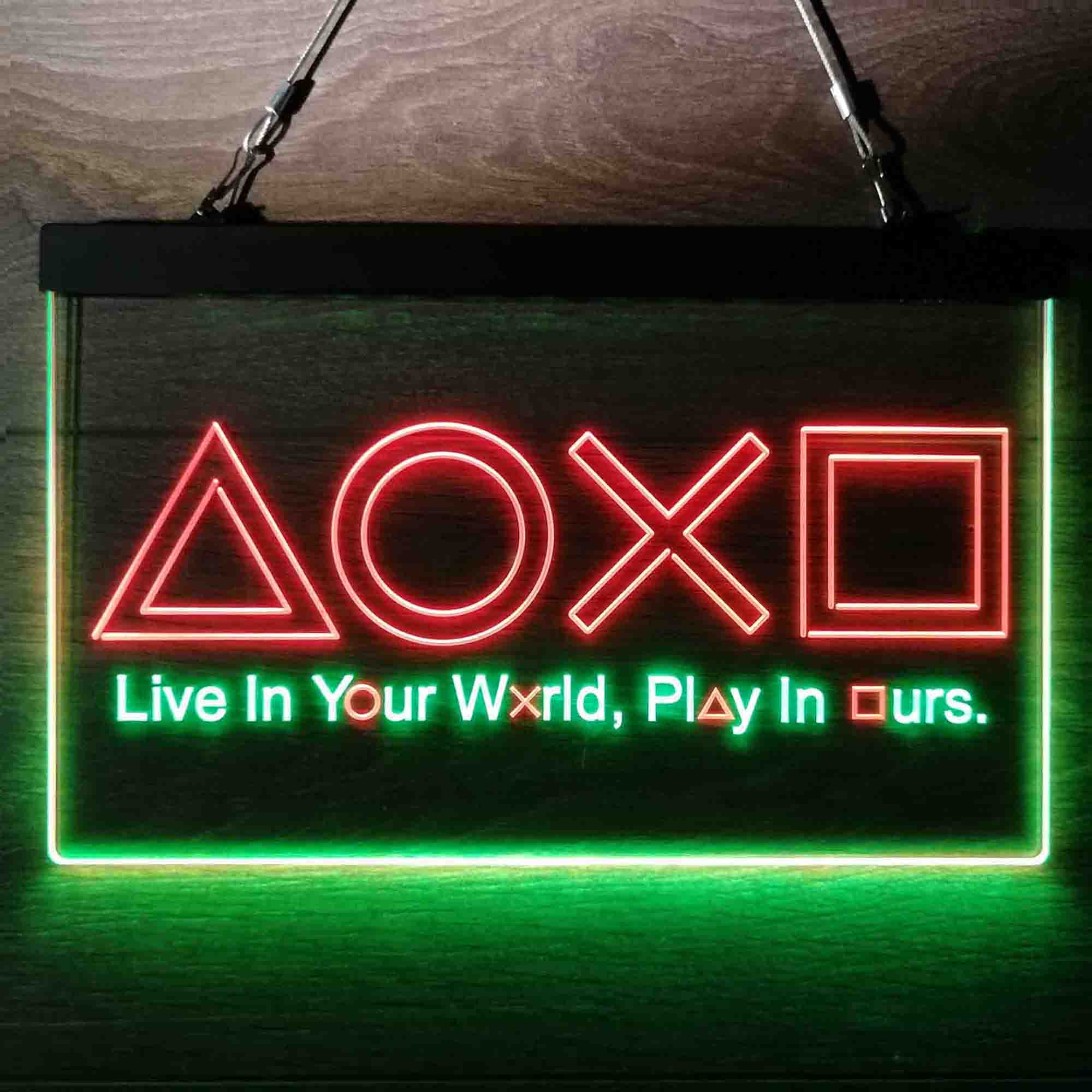 Playstation Console Symbol Game Room Neon Light LED Sign