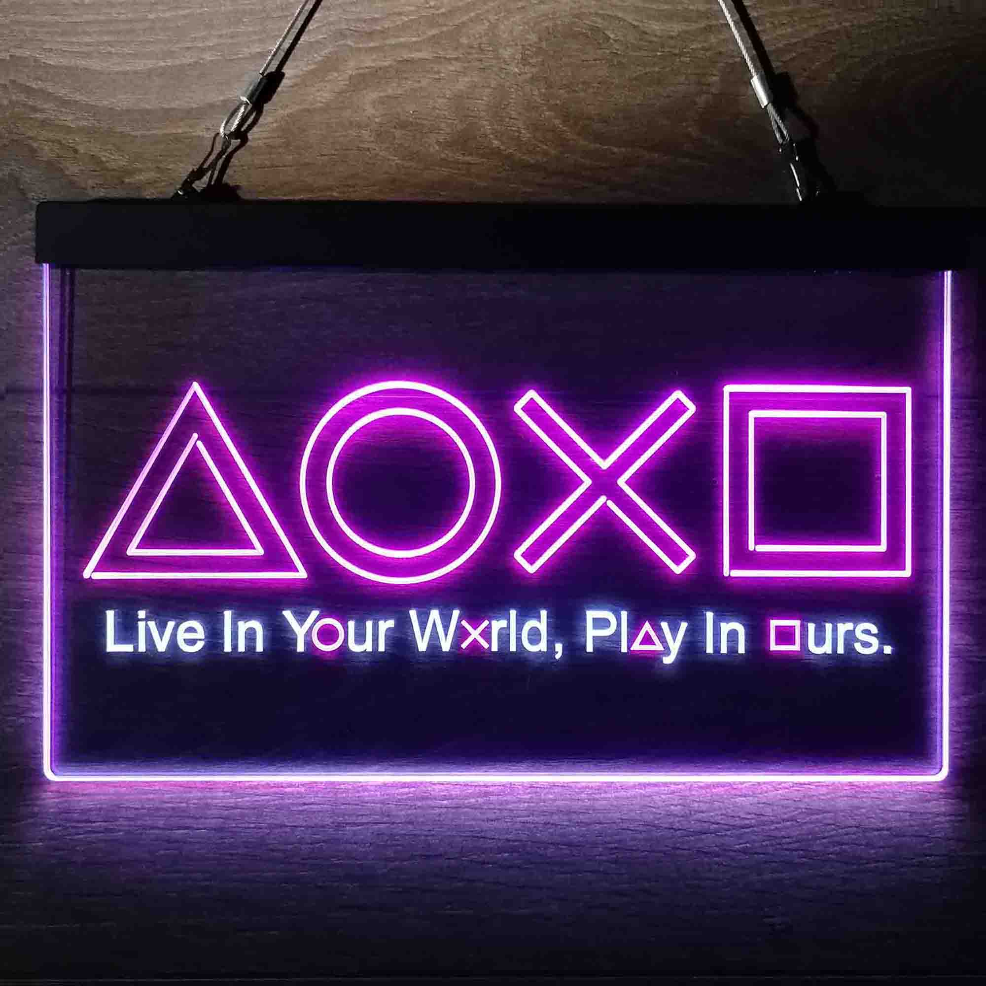 Playstation Console Symbol Game Room Neon Light LED Sign