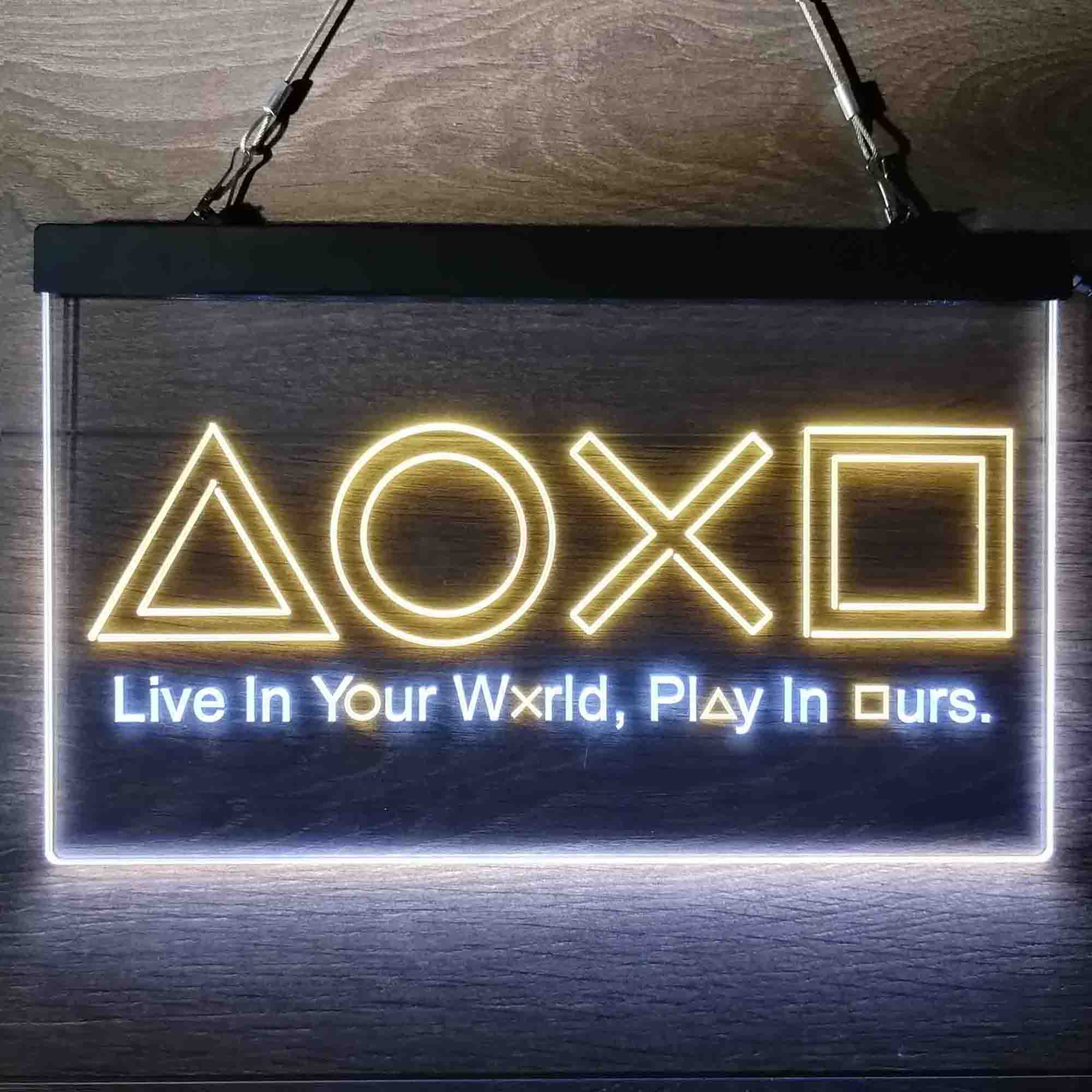 Playstation Console Symbol Game Room Neon Light LED Sign