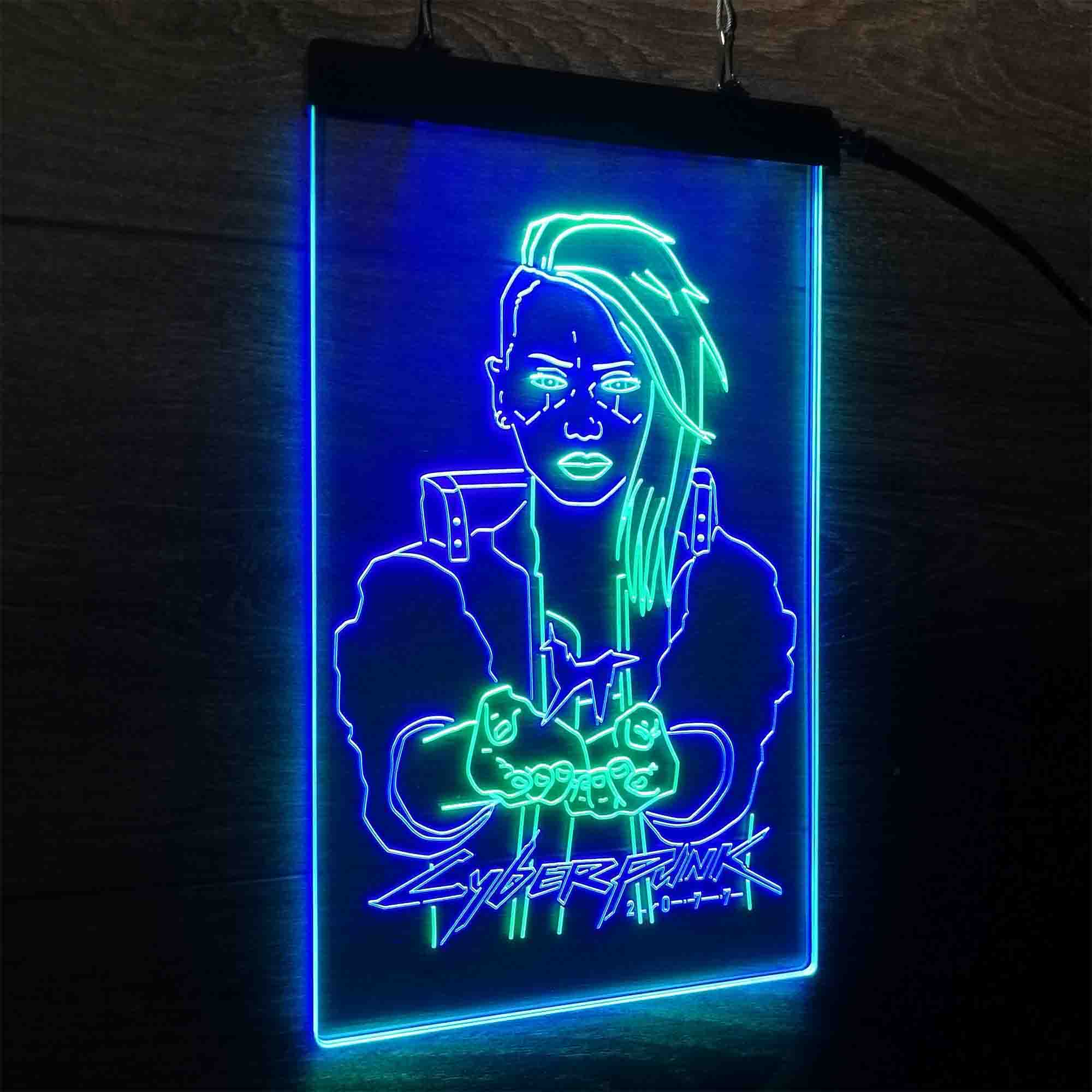 Cyberpunk 2077 female V Game Room Neon-Like LED Sign