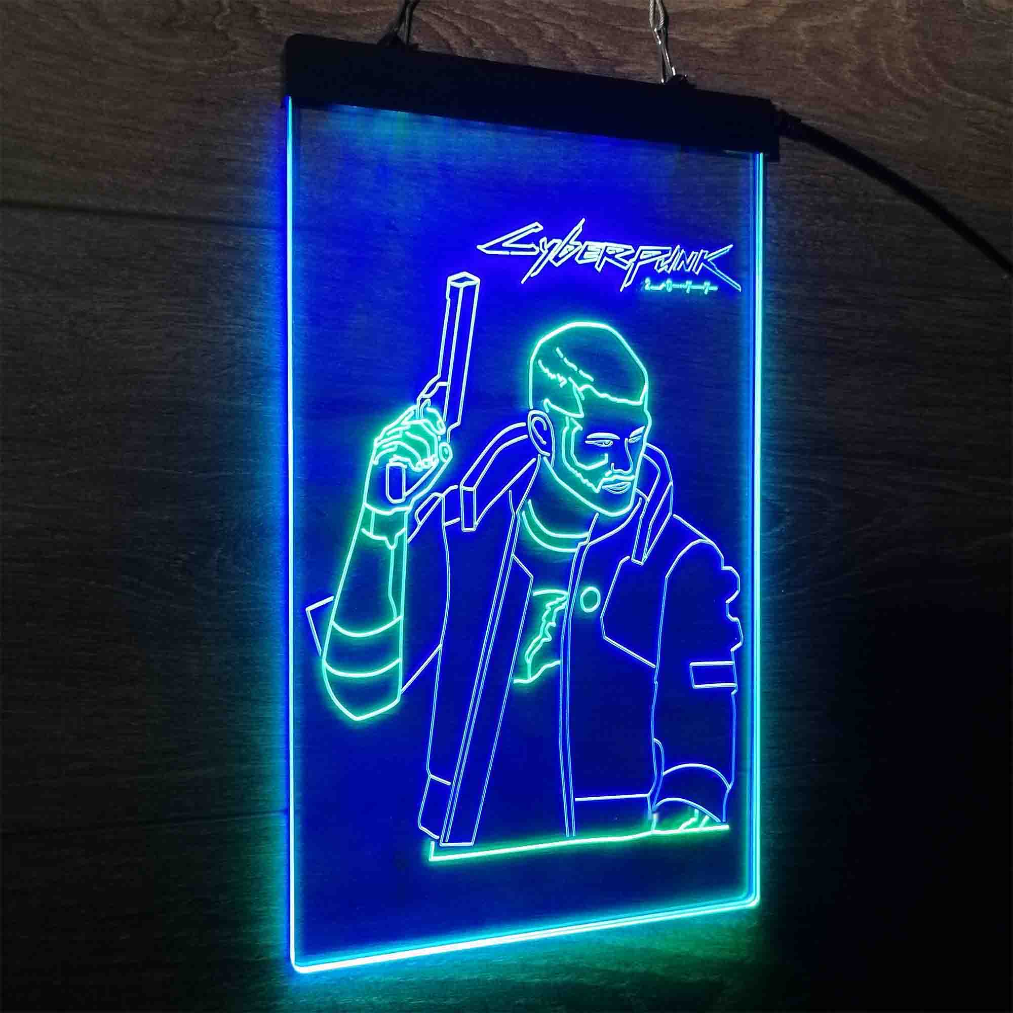 Cyberpunk 2077 male V Game Room Neon-Like LED Sign