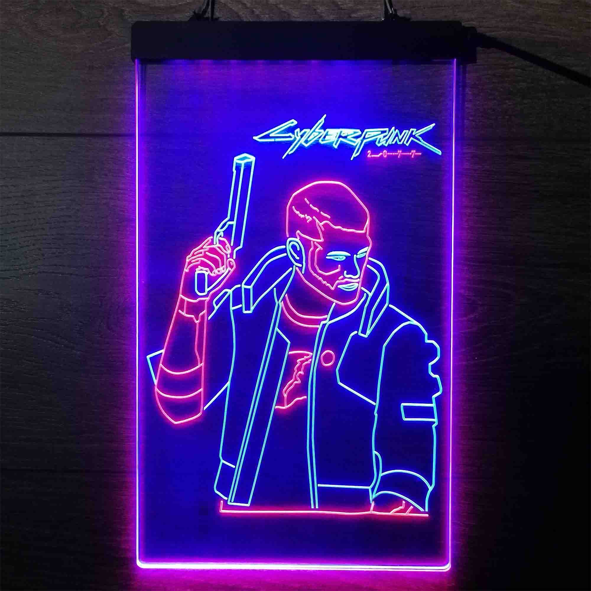 Cyberpunk 2077 male V Game Room Neon-Like LED Sign