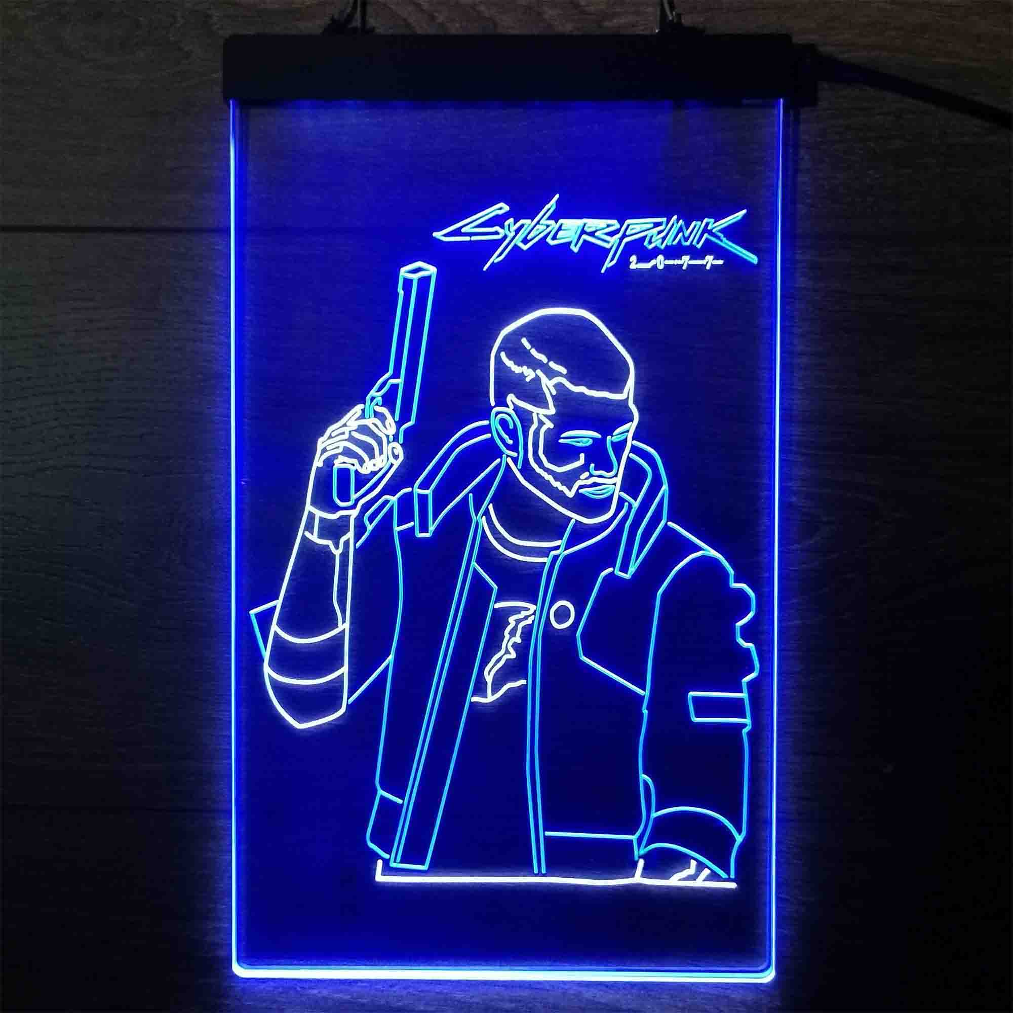 Cyberpunk 2077 male V Game Room Neon-Like LED Sign