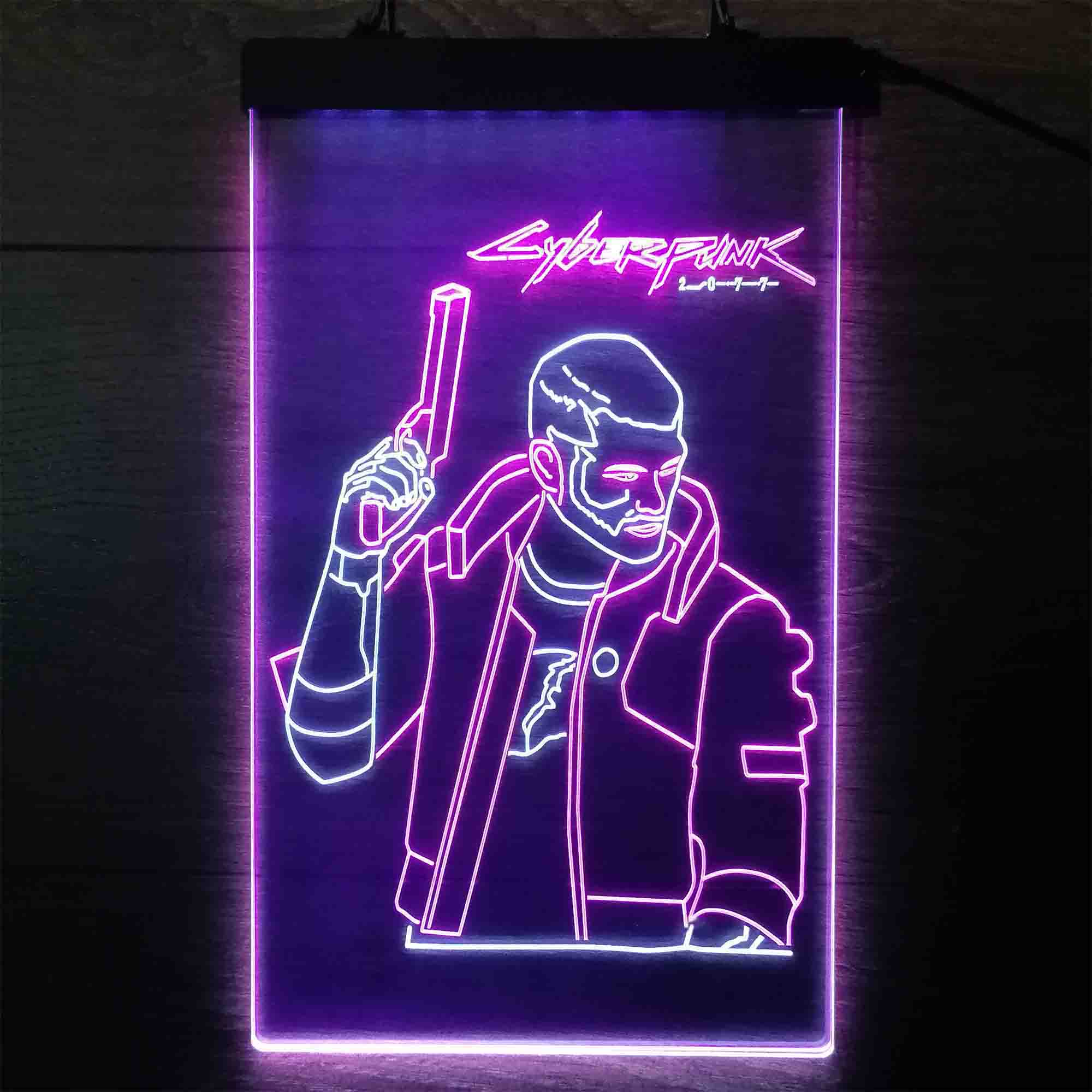 Cyberpunk 2077 male V Game Room Neon-Like LED Sign