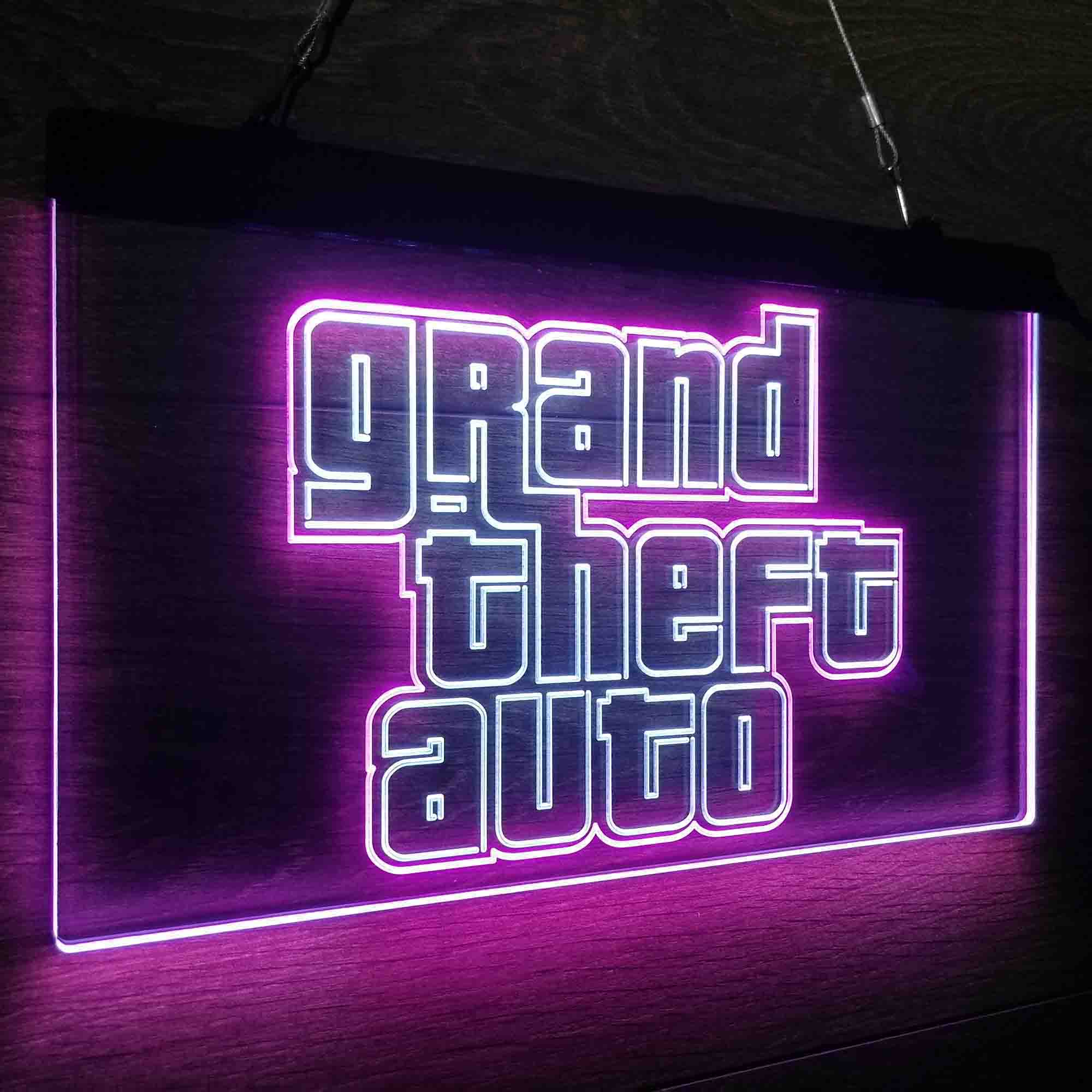 Grand Theft Auto Game Room Neon-Like LED Sign