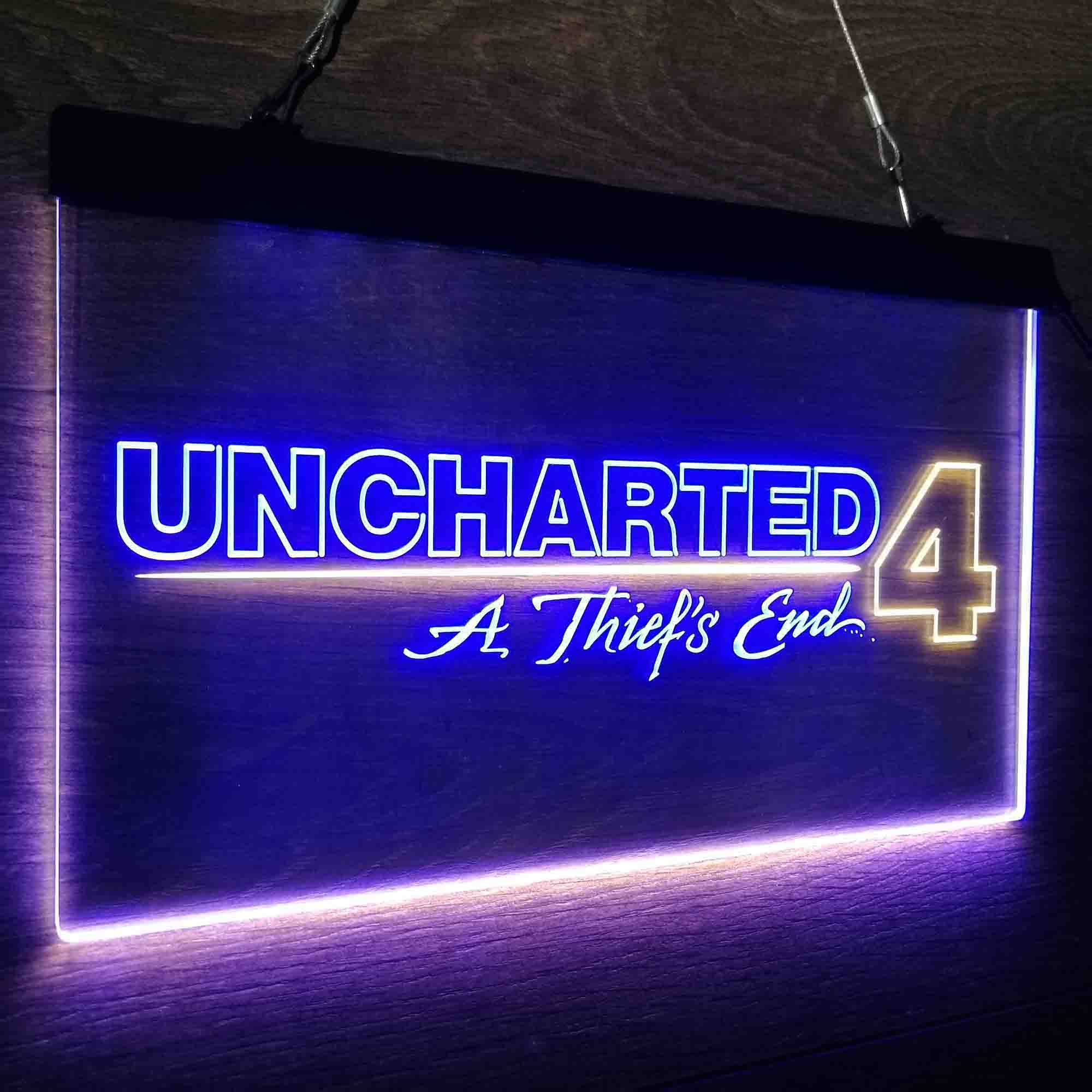 Uncharted 4 Nathan Drake Game Room Neon-Like LED Sign