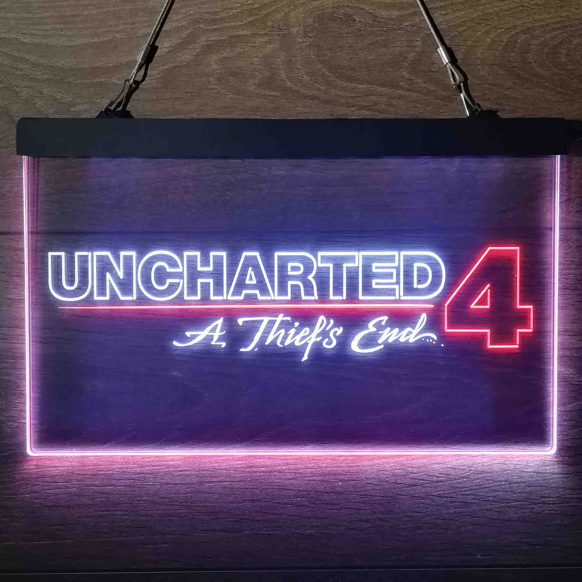 Uncharted 4 Nathan Drake Game Room Neon-Like LED Sign