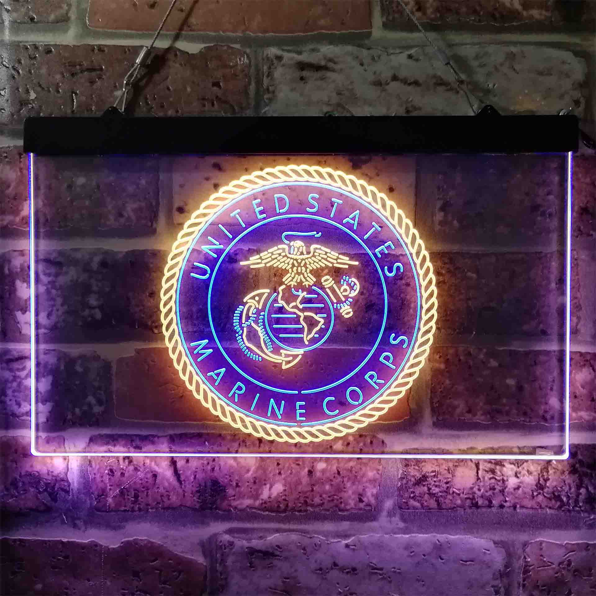 United States Marine Corps Badge Neon-Like LED Sign