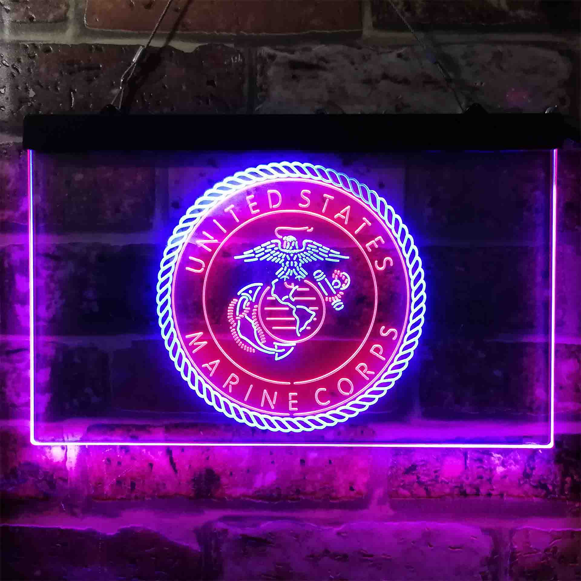 United States Marine Corps Badge Neon-Like LED Sign
