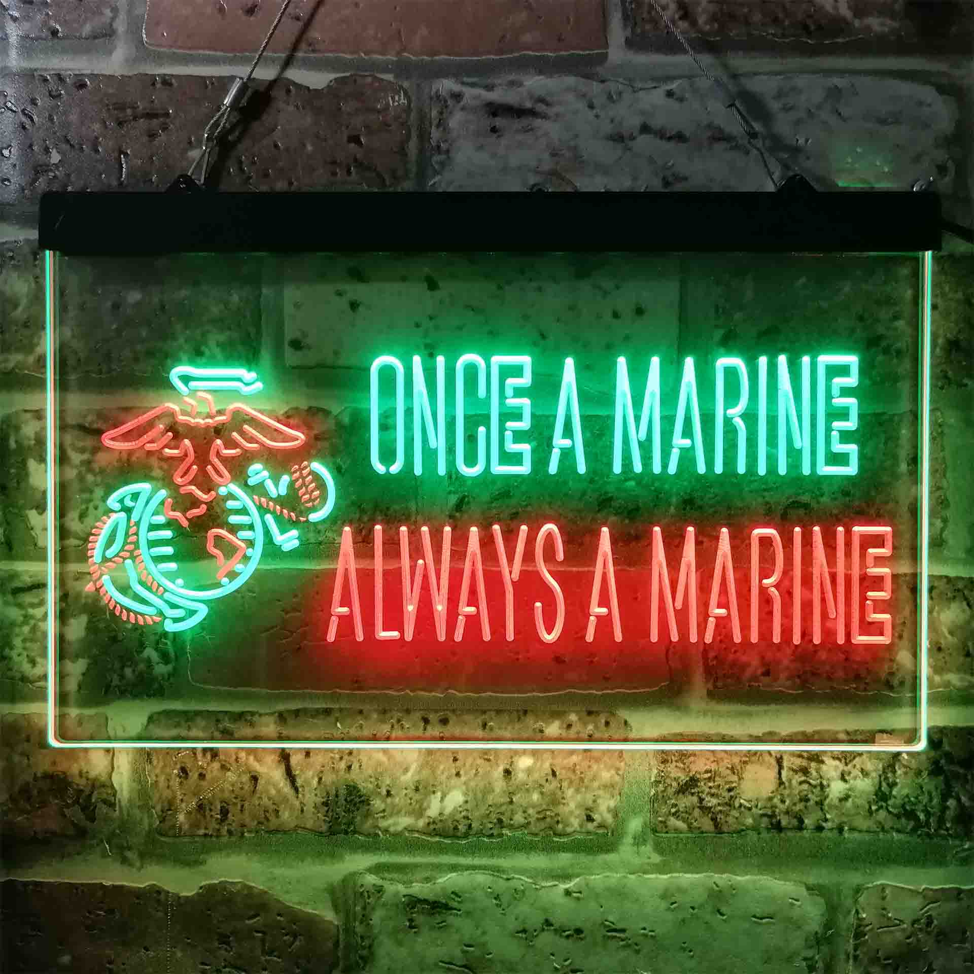 Once a Marine Always a Marine Neon-Like LED Sign