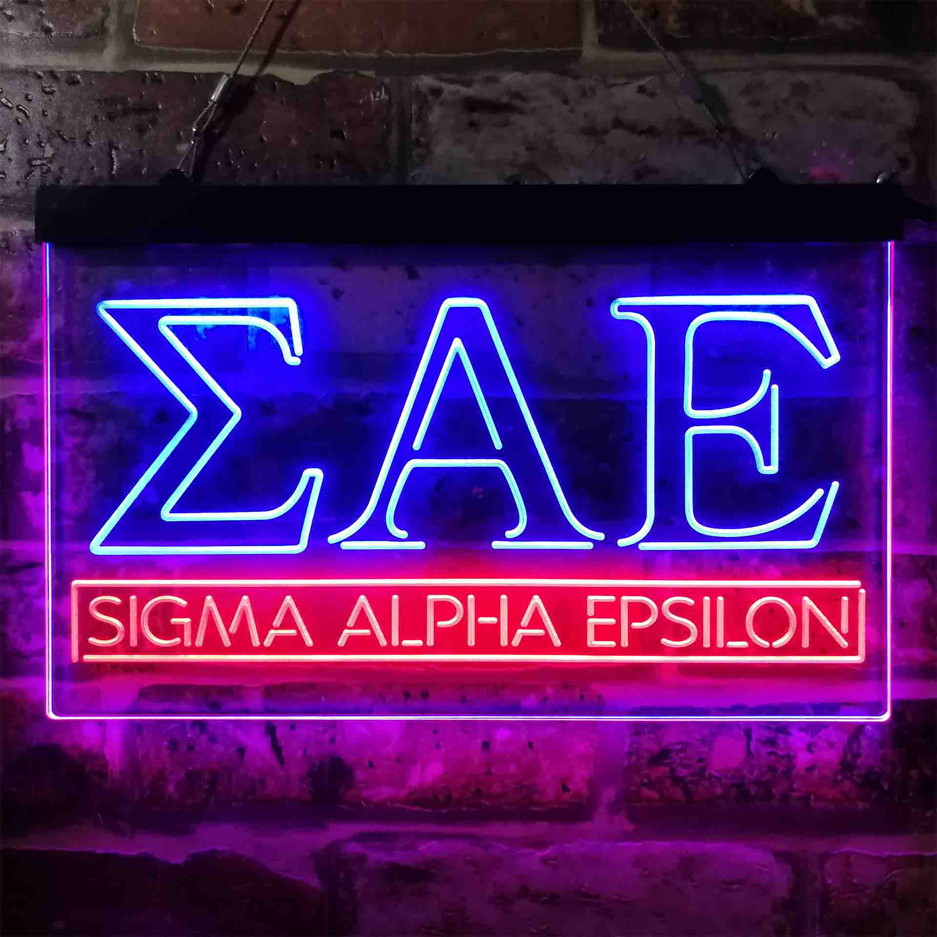 Sigma Alpha Epsilon Fraternity Greek Letter Organization Neon-Like LED Sign