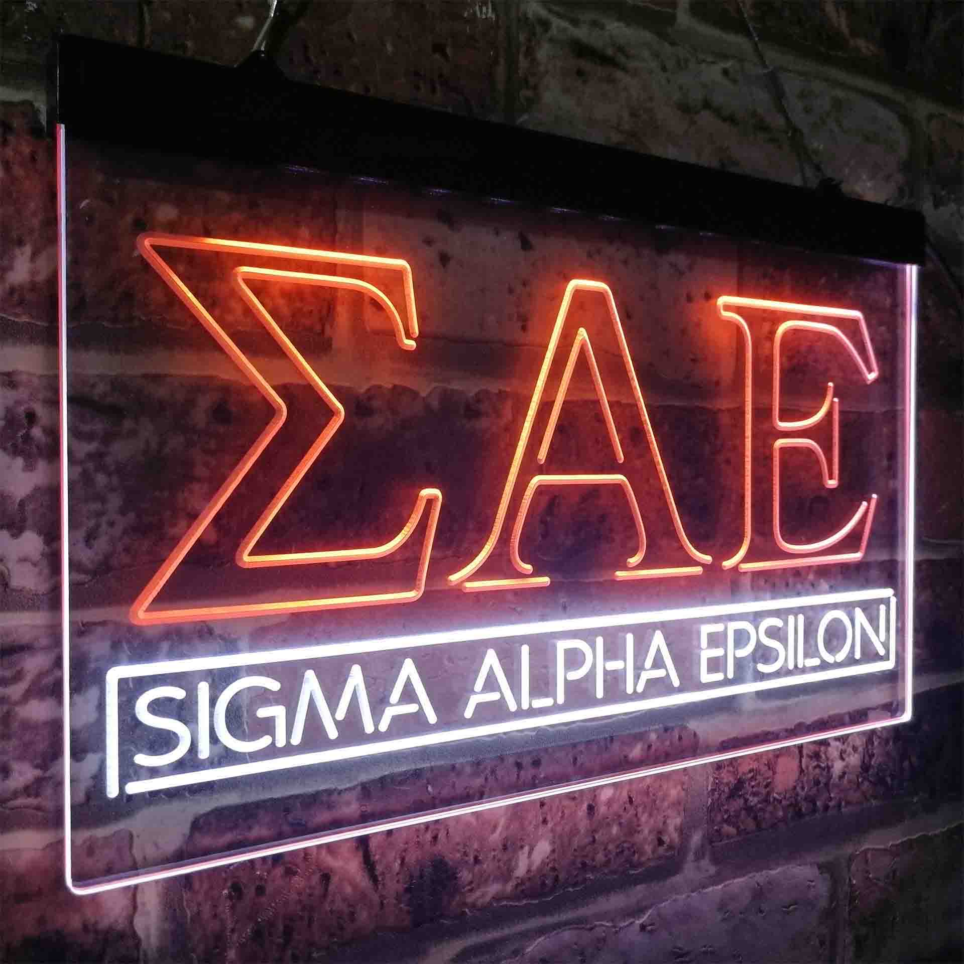 Sigma Alpha Epsilon Fraternity Greek Letter Organization Neon-Like LED Sign