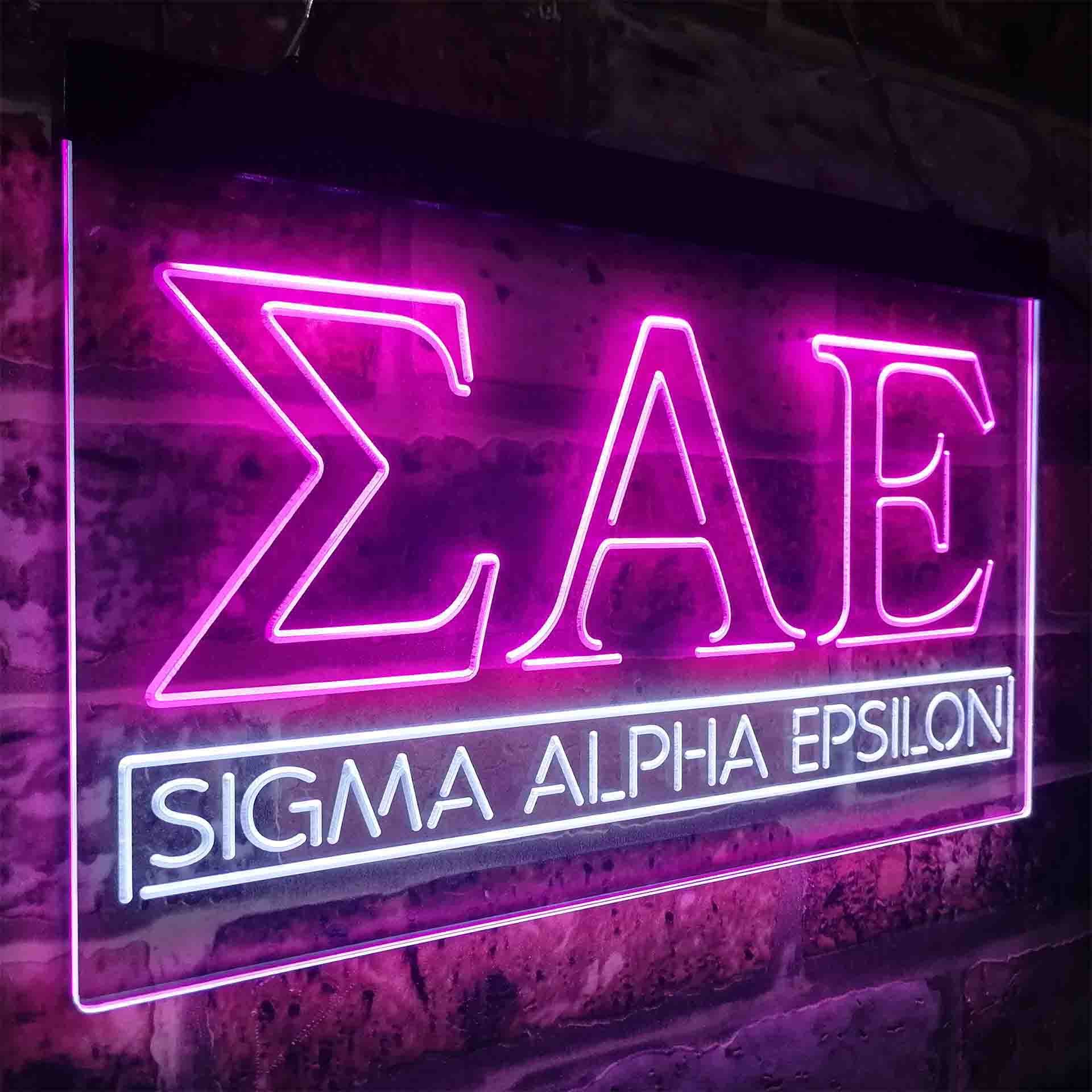 Sigma Alpha Epsilon Fraternity Greek Letter Organization Neon-Like LED Sign